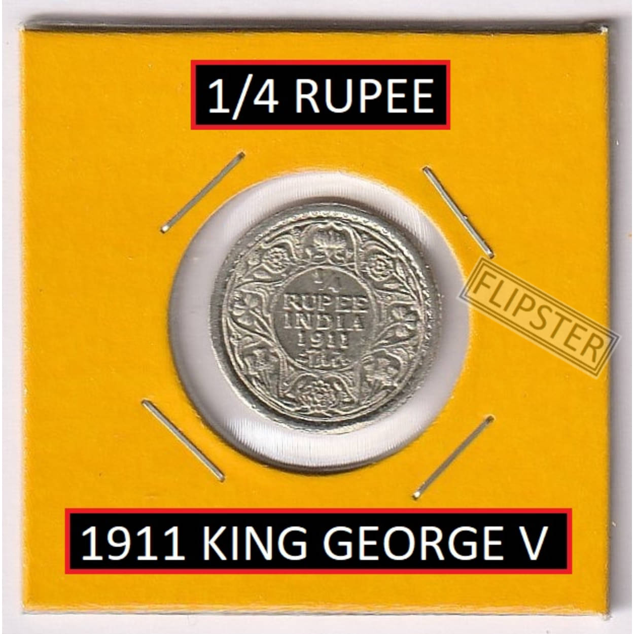 Rare 1/4 Rupee 1911 King George V, old British India Silverplated Coin Collection Rare 1/4 Rupee 1911 King George V, old British India Silverplated Coin Collection