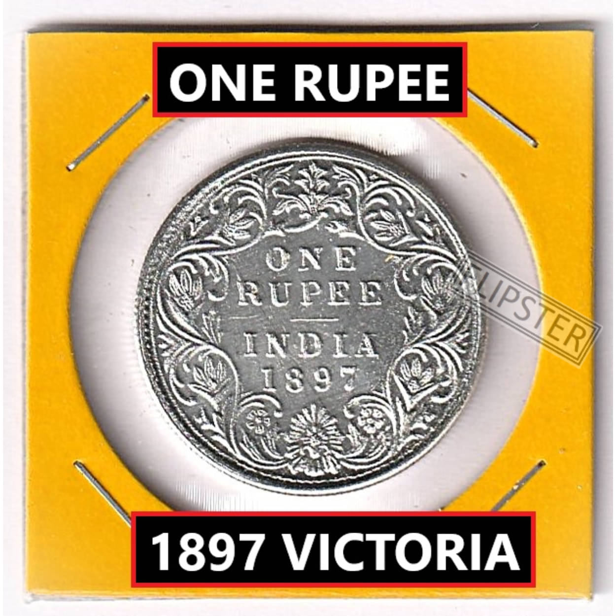     			Rare 1 Rupee 1897 Victoria, British India Silverplated old Coin Collection
