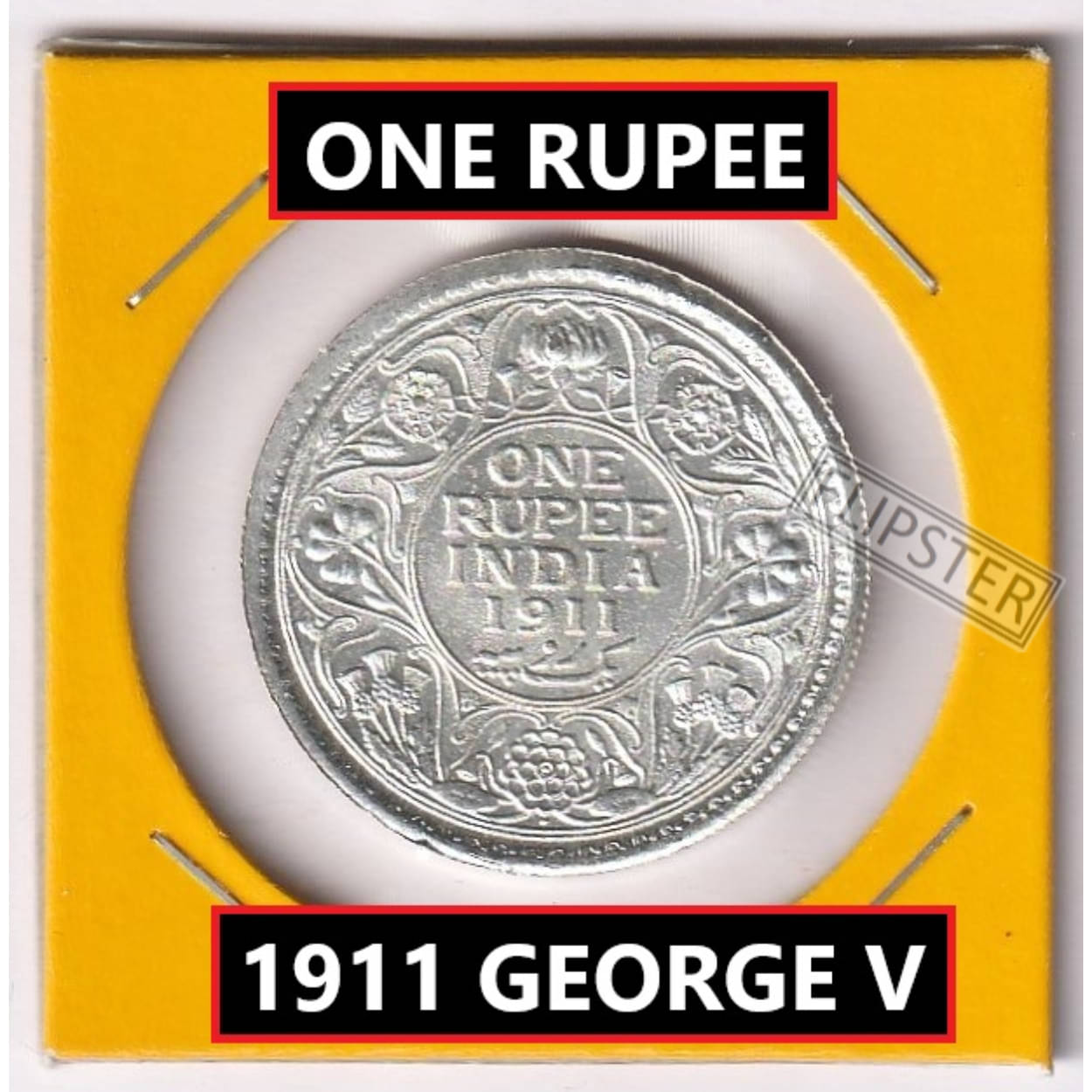 Rare 1 Rupee 1911 King George 5th, old British India Silverplated Coin Collection Rare 1 Rupee 1911 King George 5th, old British India Silverplated Coin Collection