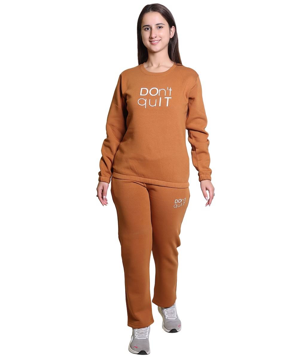     			UGF Brown Fleece Printed Tracksuit - Pack of 1