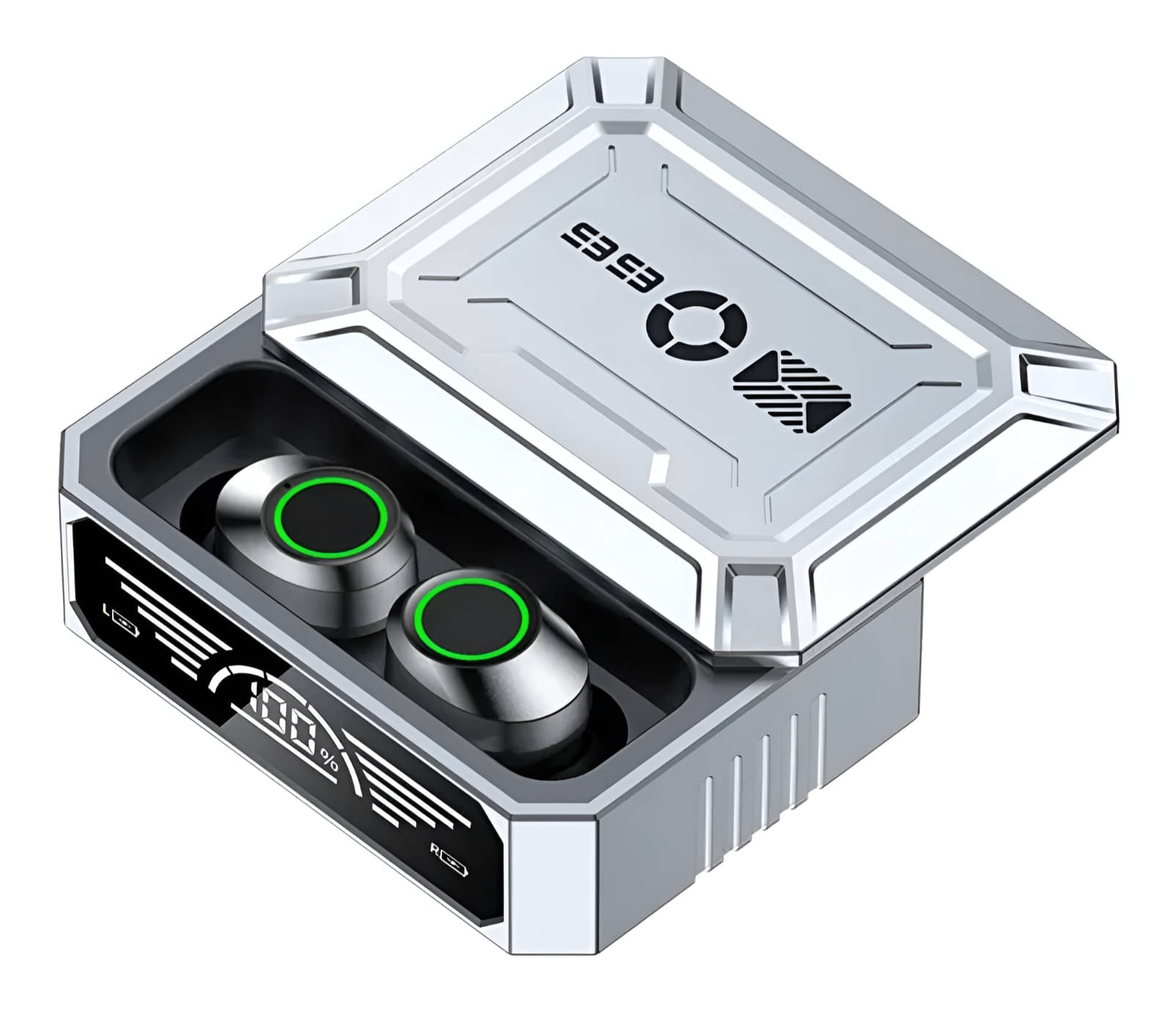     			VEhop M99 POWER BANK Bluetooth True Wireless (TWS) In Ear 60 Hours Playback Low Latency,Powerfull bass IPX4(Splash & Sweat Proof) Silver