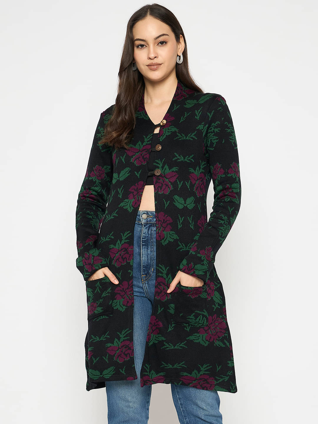     			VIAZAA Acrylic Women's Shrugs - Black ( Single )