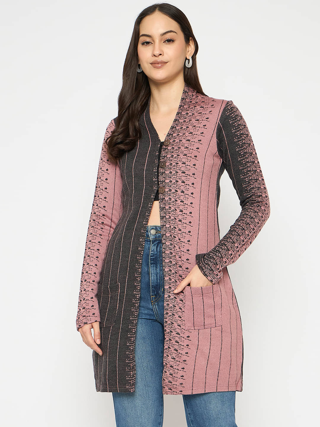     			VIAZAA Acrylic Women's Shrugs - Pink ( Single )