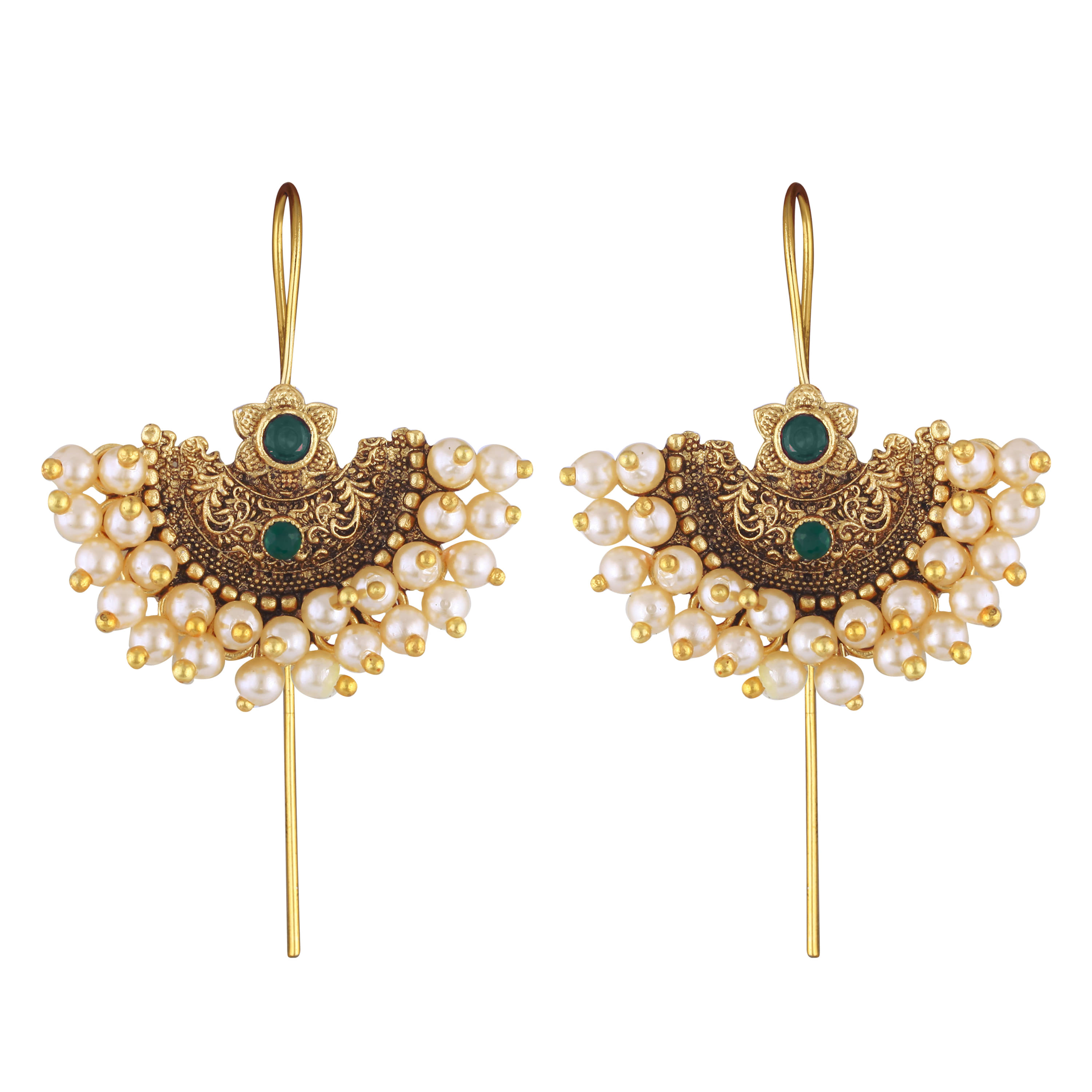     			VIVASTRI Green Ear Lobe Support Earrings ( Pack of 1 )