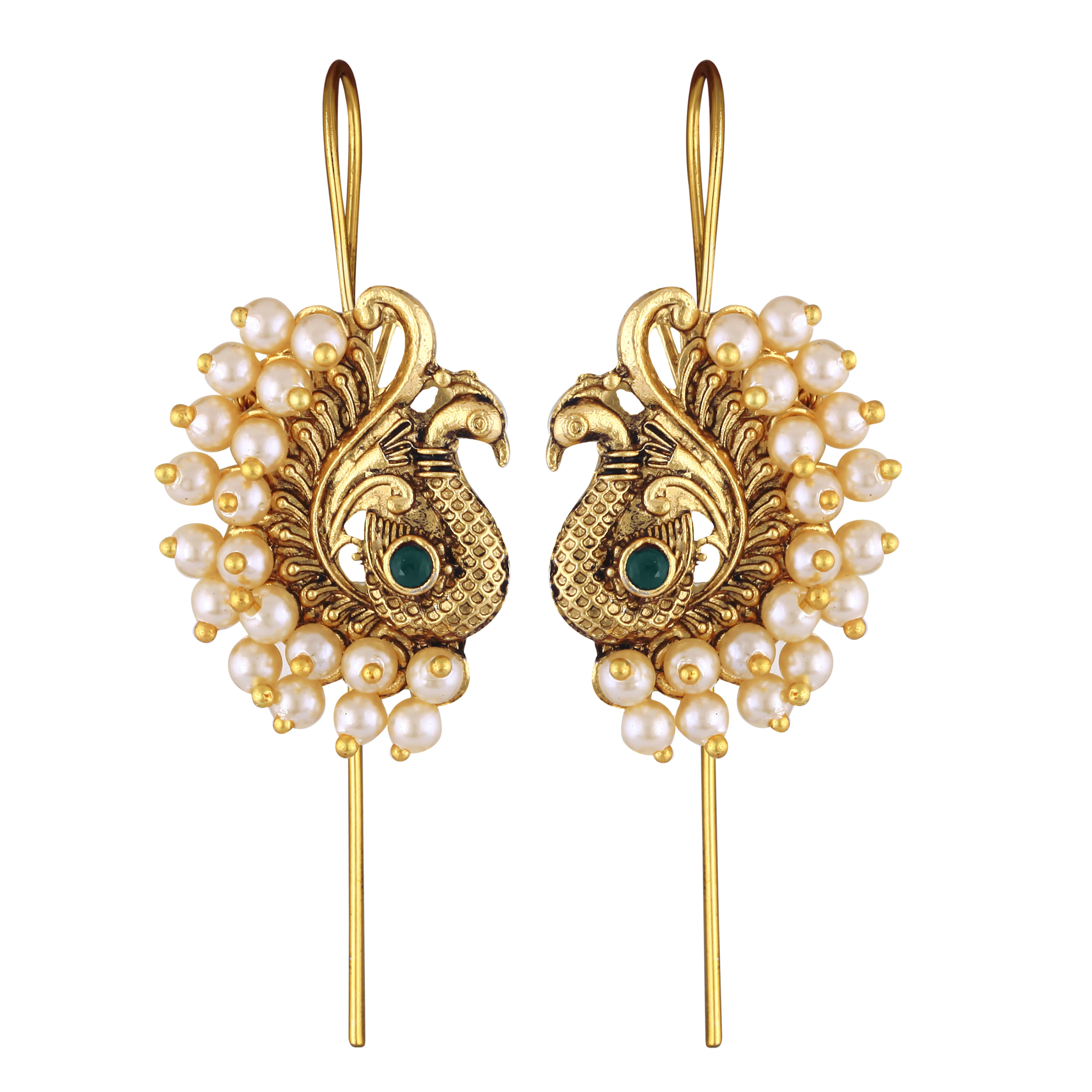     			VIVASTRI Green Ear Lobe Support Earrings ( Pack of 1 )