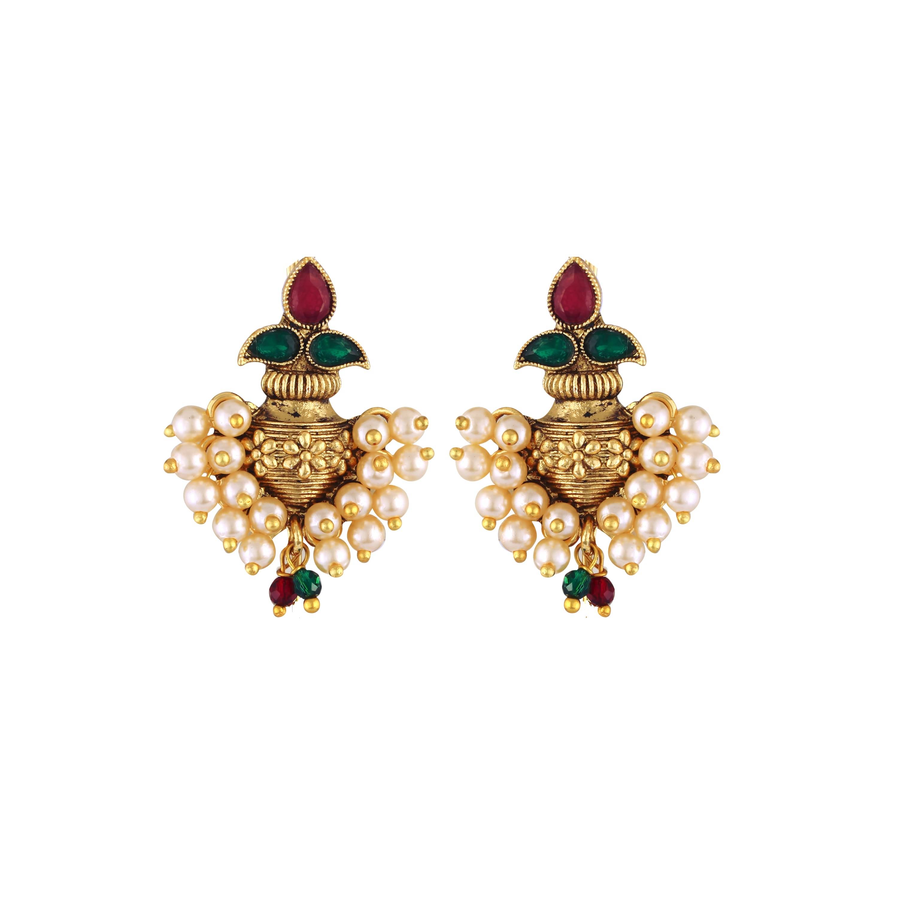     			VIVASTRI Multi Color Ear Lobe Support Earrings ( Pack of 1 )