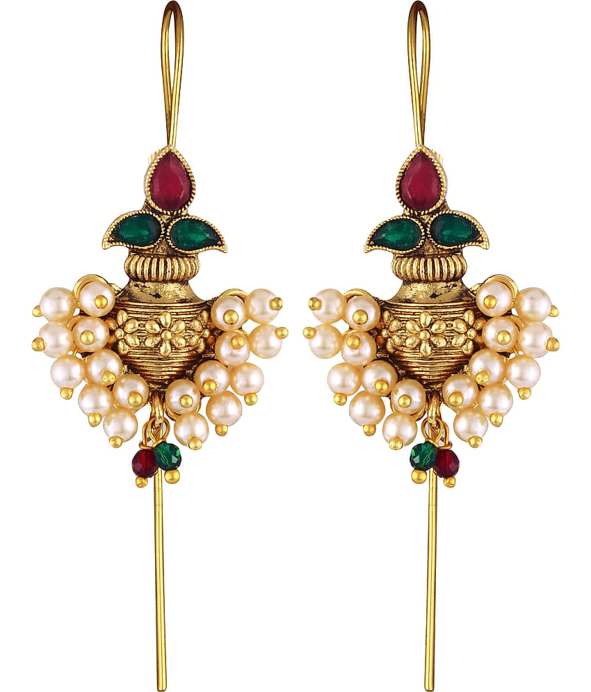 VIVASTRI Multi Color Ear Lobe Support Earrings ( Pack of 1 ) - Earrings | Buy online on ZillyBuy