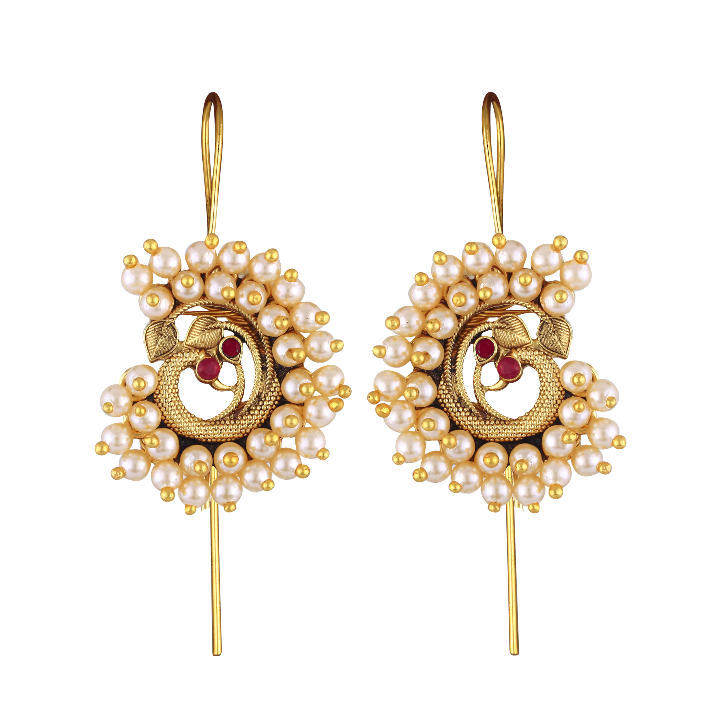     			VIVASTRI Red Ear Lobe Support Earrings ( Pack of 1 )