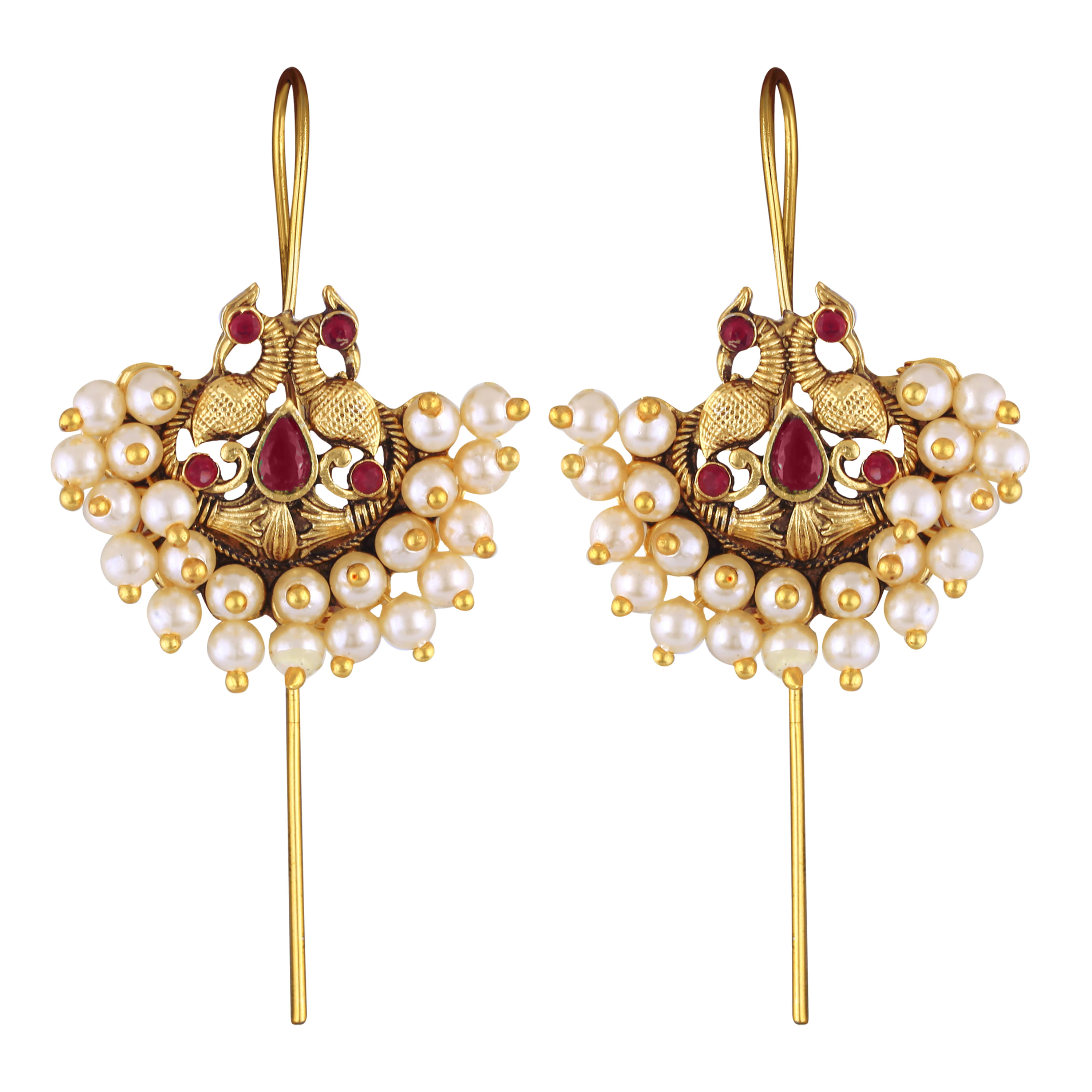     			VIVASTRI Red Ear Lobe Support Earrings ( Pack of 1 )