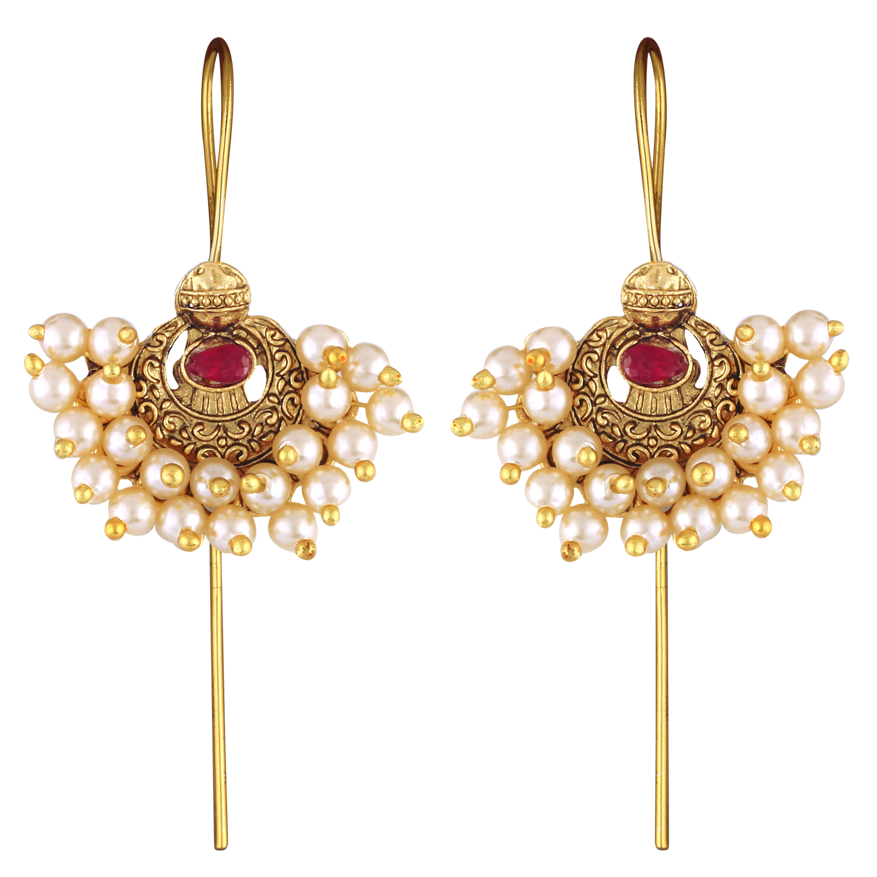     			VIVASTRI Red Ear Lobe Support Earrings ( Pack of 1 )