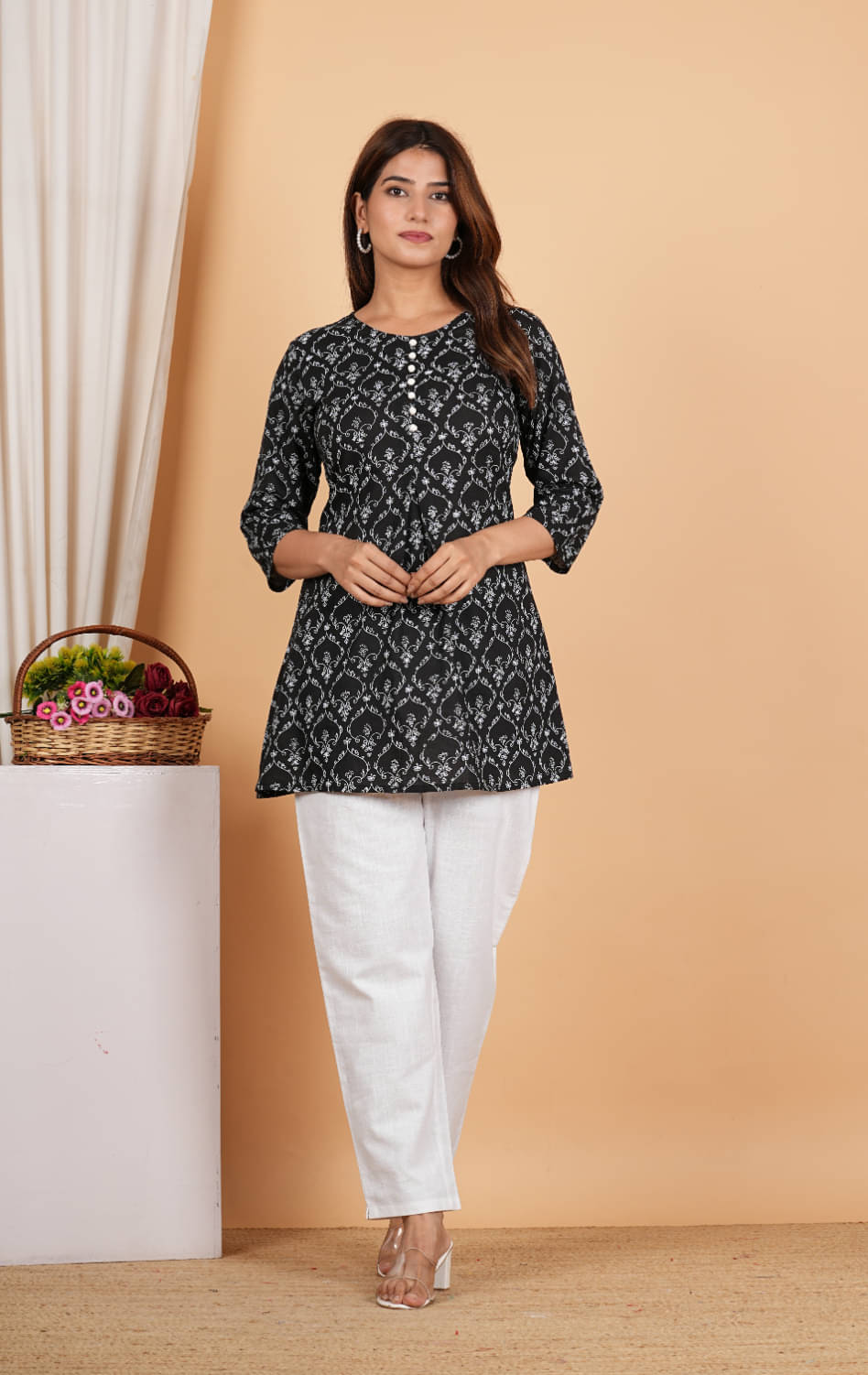 Cotton Short Kurti For Women (Pack of 1) Cotton Short Kurti For Women (Pack of 1)