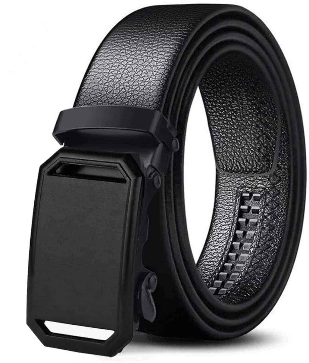 Zacharias - Black Faux Leather Men's Formal Belt ( Pack of 1 )