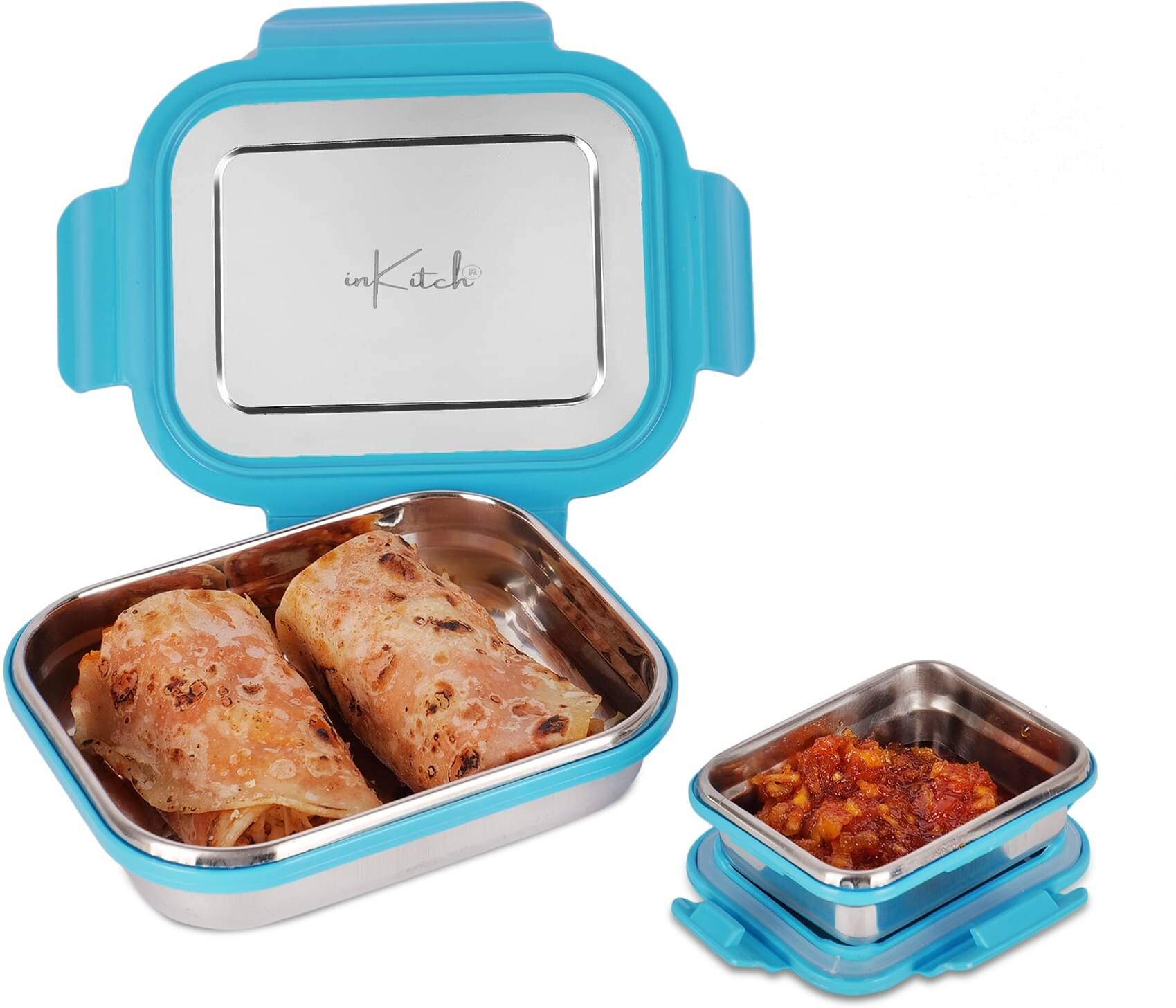 inKitch 540ml Tiffin Box + Inner Small Stainless Steel Lunch Box 1 - Container ( Pack of 1 ) inKitch 540ml Tiffin Box + Inner Small Stainless Steel Lunch Box 1 - Container ( Pack of 1 )