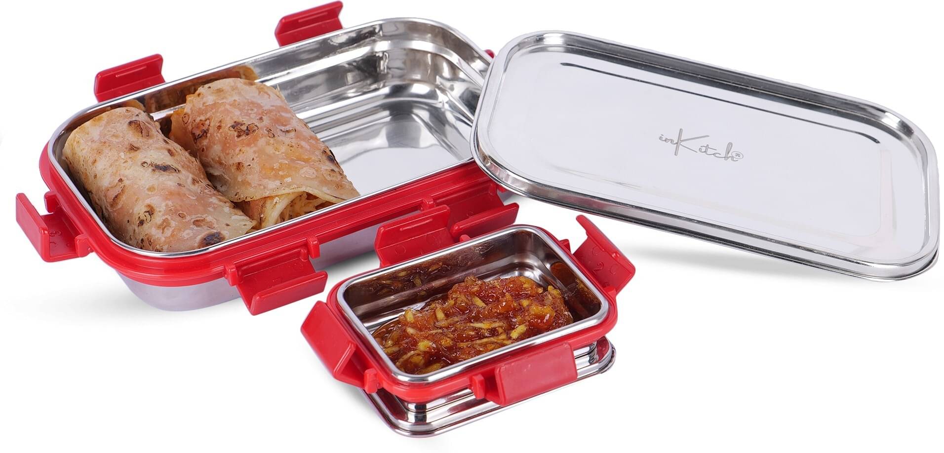 inKitch 750ml Tiffin Box + Inner Small Stainless Steel Lunch Box 1 - Container ( Pack of 1 ) inKitch 750ml Tiffin Box + Inner Small Stainless Steel Lunch Box 1 - Container ( Pack of 1 )