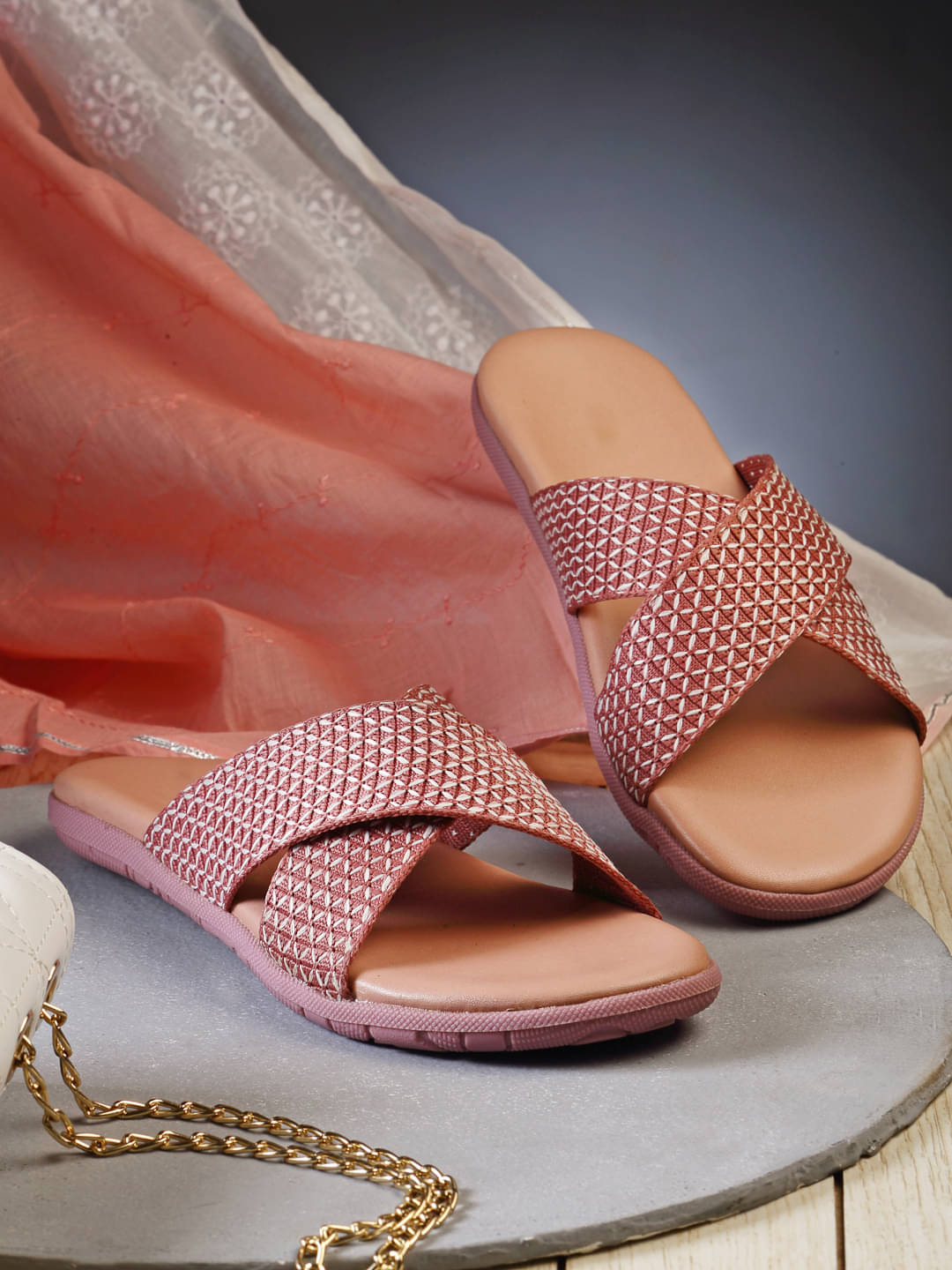    			Aroom Peach Women's Flats