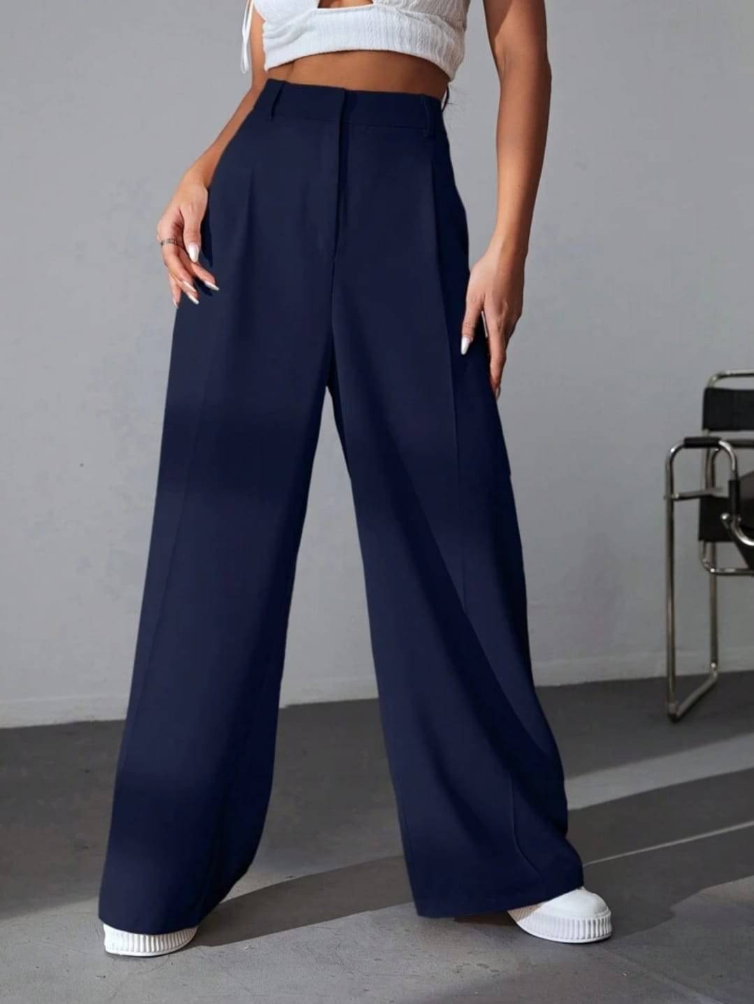     			Broadstar Pack of 1 Polyester Baggy Women's Casual Pants ( Navy )