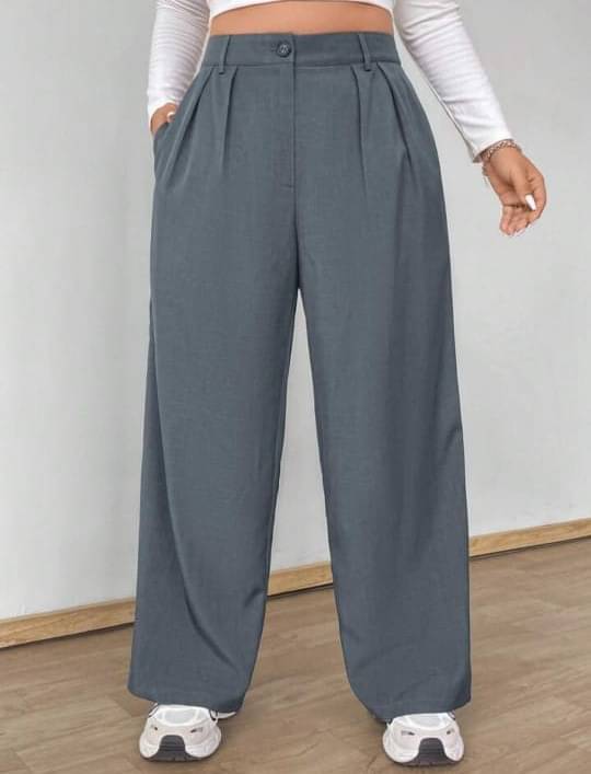     			Broadstar Pack of 1 Polyester Baggy Women's Casual Pants ( Dark Grey )