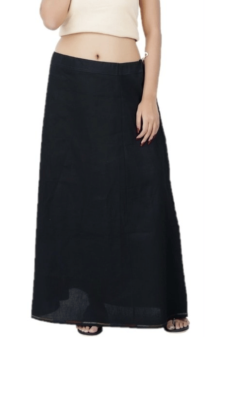 D1 DIFFERENT ONE Black Cotton Petticoat - Single D1 DIFFERENT ONE Black Cotton Petticoat - Single