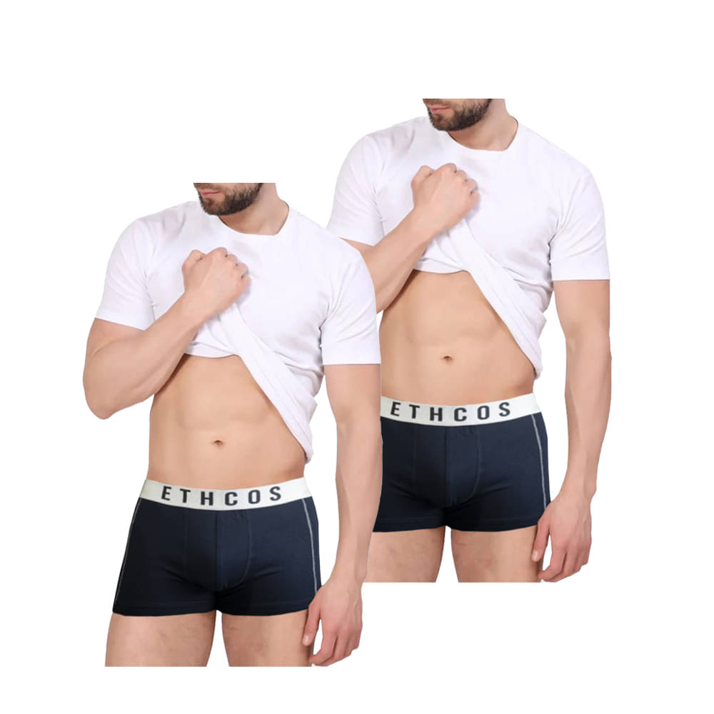 ETHCOS Pack of 2 Modal Trunks For Men's ( Navy Blue )     			ETHCOS Pack of 2 Modal Trunks For Men's ( Navy Blue )