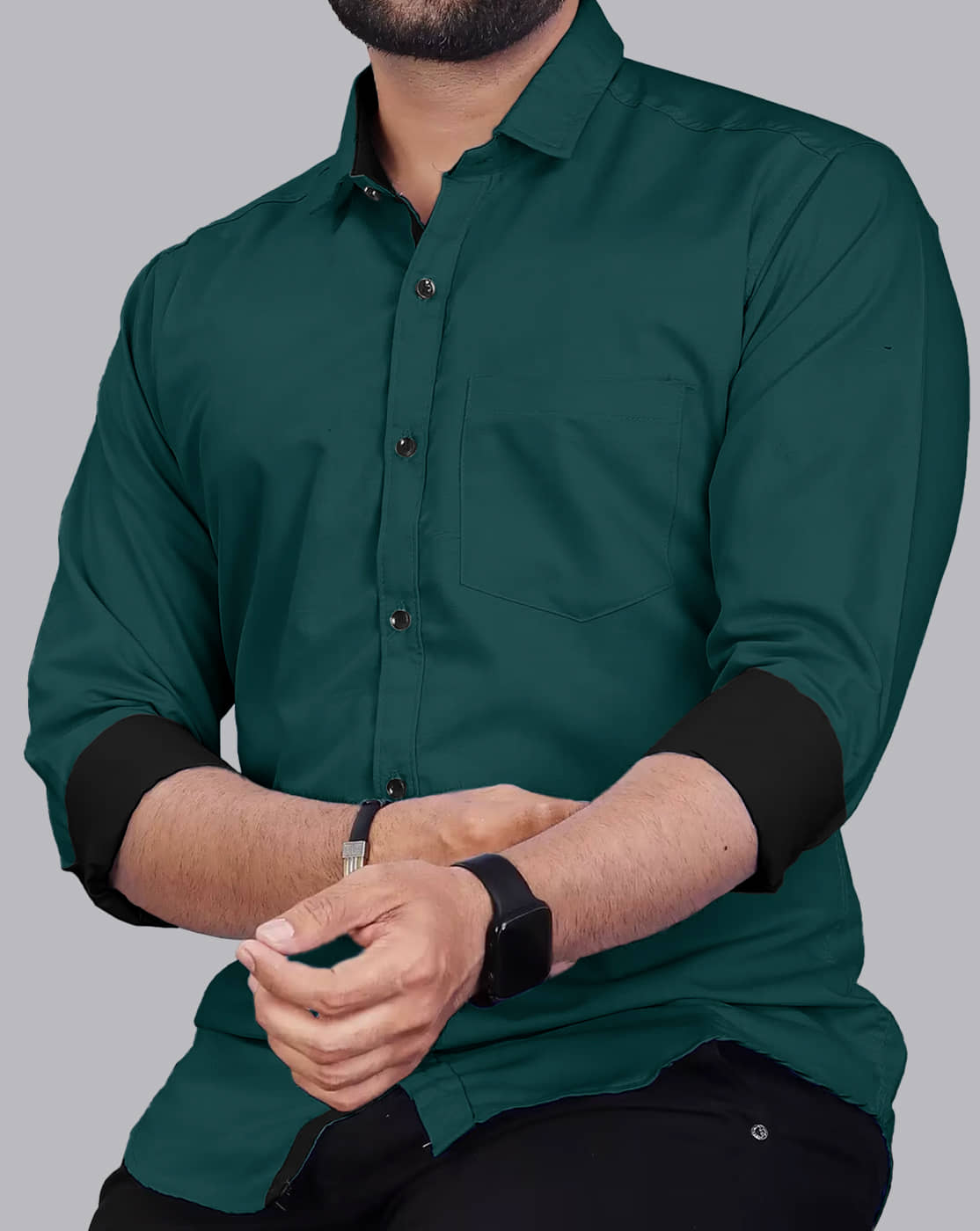 Eyebogler Cotton Blend Regular Fit Solids Full Sleeves Men's Casual Shirt - Red ( Pack of 1 )