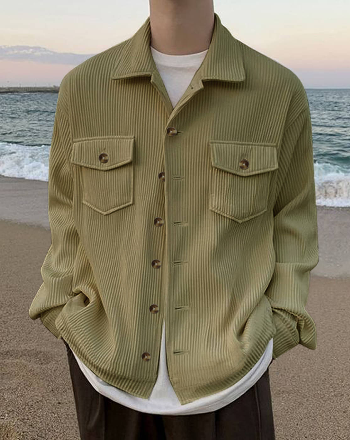 Eyebogler Poly Cotton Oversized Fit Solids Full Sleeves Men's Casual Shirt - Beige ( Pack of 1 )     			Eyebogler Poly Cotton Oversized Fit Solids Full Sleeves Men's Casual Shirt - Beige ( Pack of 1 )
