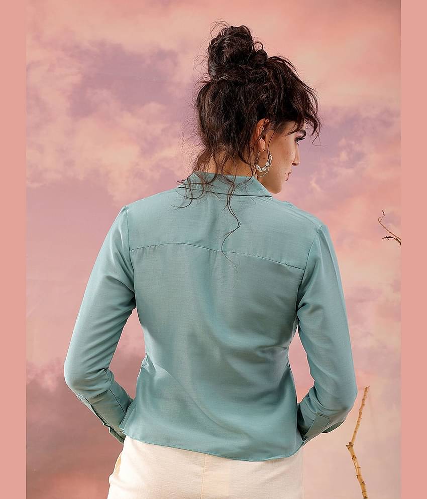 Freehand Women's Polyester Regular Top ( Green )