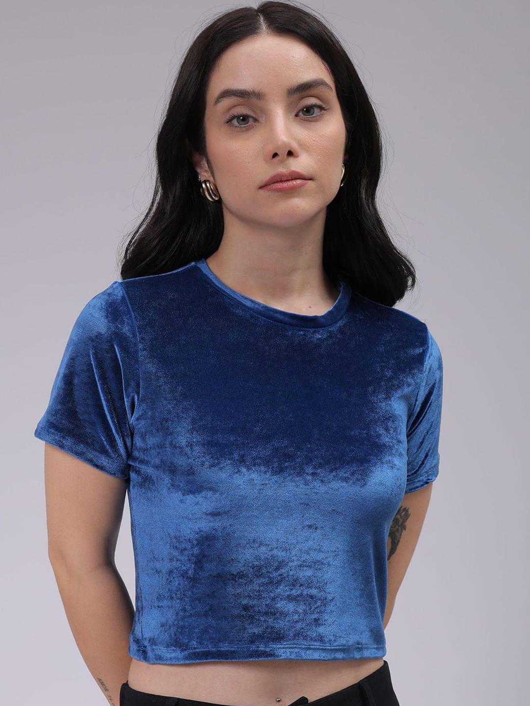     			Freehand Women's Polyester Regular Top ( Light Blue )