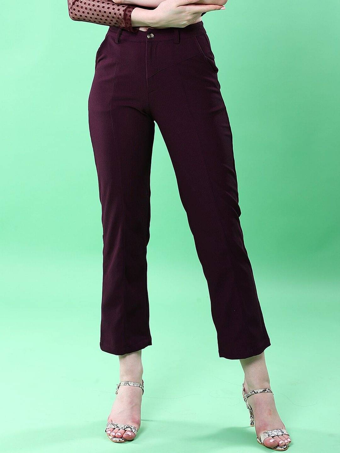     			Freehand Pack of 1 Polyester Tapered Women's Casual Pants ( Purple )
