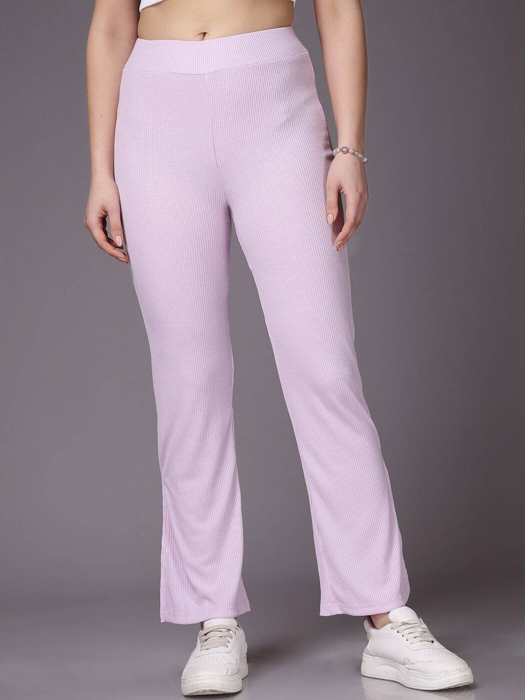     			Freehand Pack of 1 Polyester Flared Women's Casual Pants ( Purple )