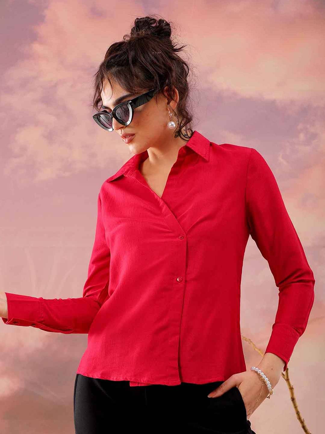 Freehand Women's Polyester Regular Top ( Pink ) Freehand Women's Polyester Regular Top ( Pink )