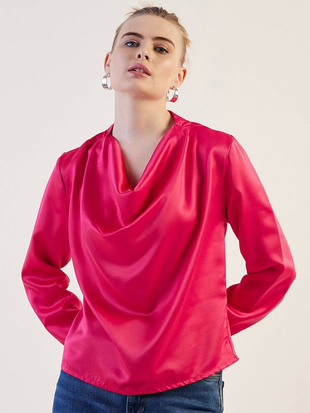 Freehand Women's Polyester Regular Top ( Pink ) Freehand Women's Polyester Regular Top ( Pink )