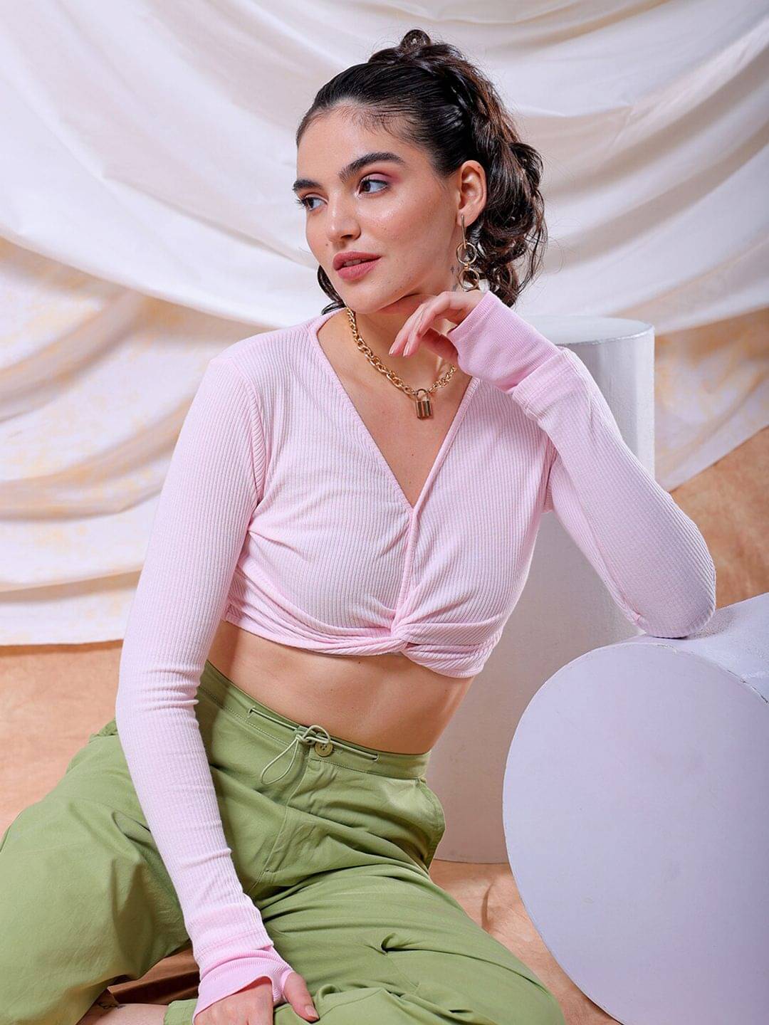 Freehand Women's Polyester Regular Top ( Pink )     			Freehand Women's Polyester Regular Top ( Pink )