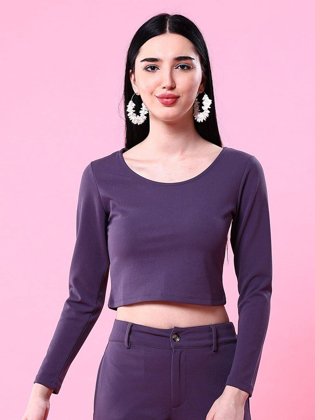 Freehand Women's Polyester Regular Top ( Purple ) Freehand Women's Polyester Regular Top ( Purple )