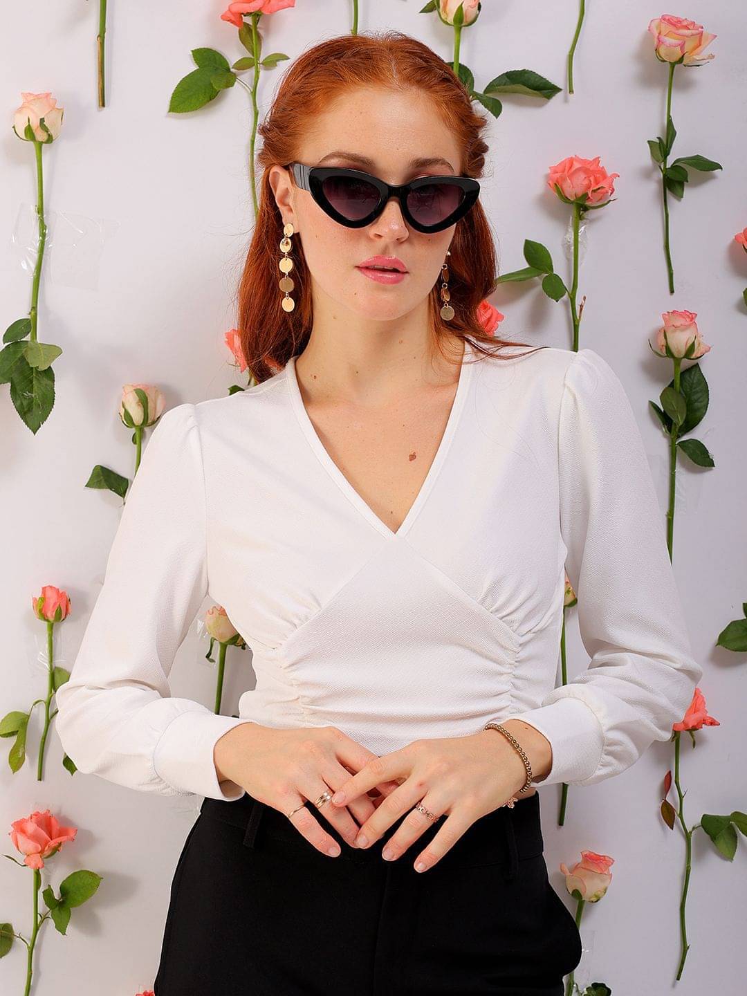Freehand Women's Polyester Crop Top ( White ) Freehand Women's Polyester Crop Top ( White )