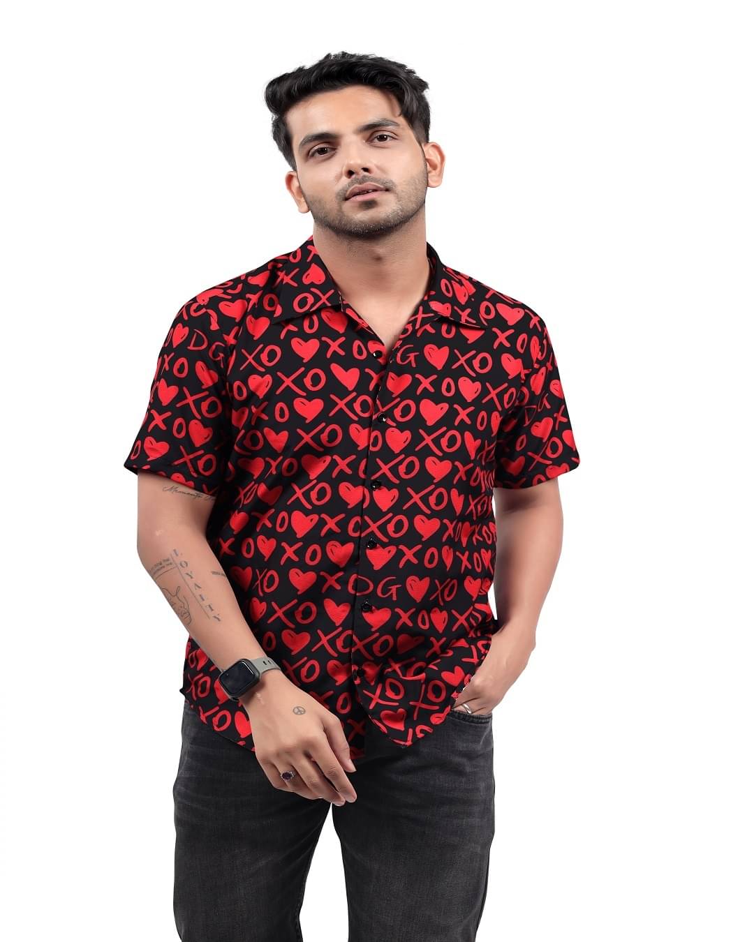     			HARPITA Rayon Regular Fit Printed Half Sleeves Men's Casual Shirt - Red ( Pack of 1 )