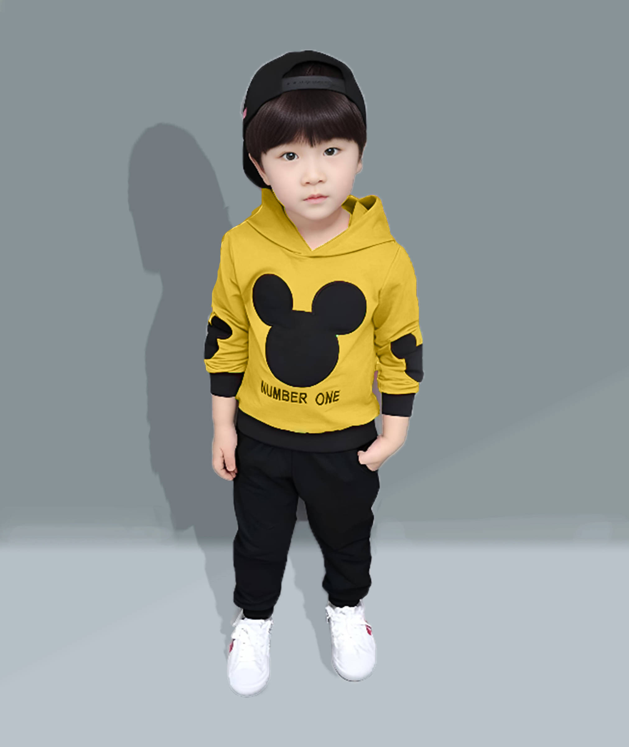     			Hikuj Pack of 1 Boys Cotton Blend T-Shirt & Pants Set ( Yellow )