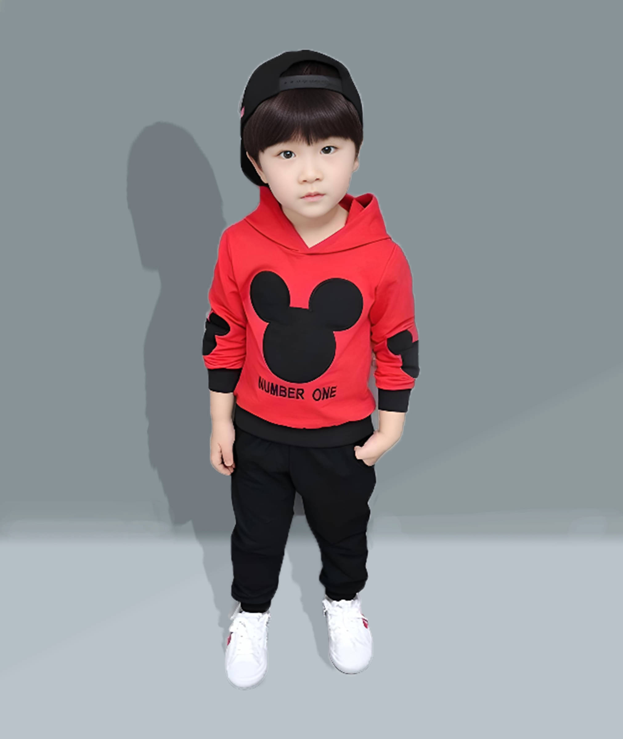     			Hikuj Pack of 1 Boys Cotton Blend T-Shirt & Pants Set ( Red )