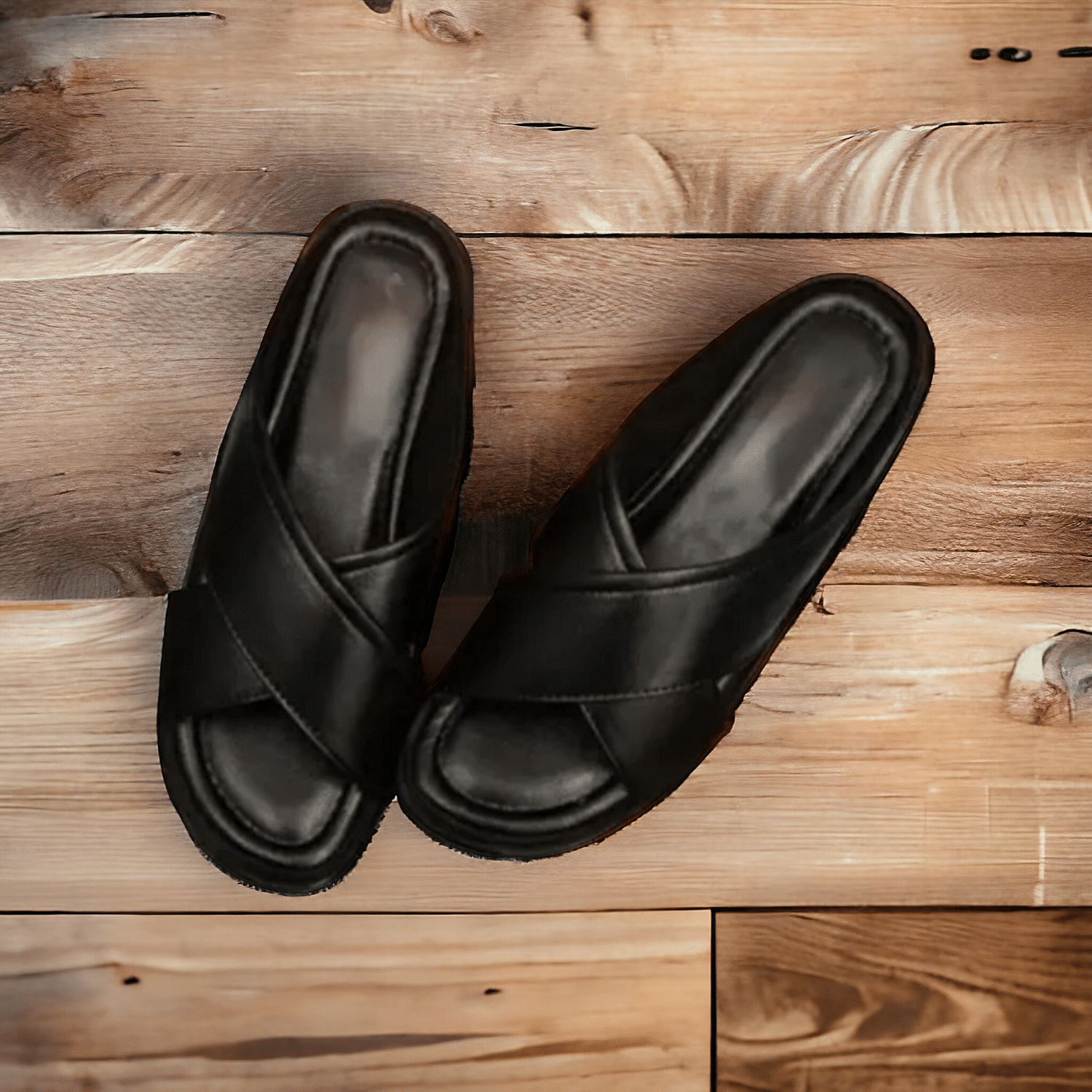     			INFINITRENZ - Black Men's Sandals
