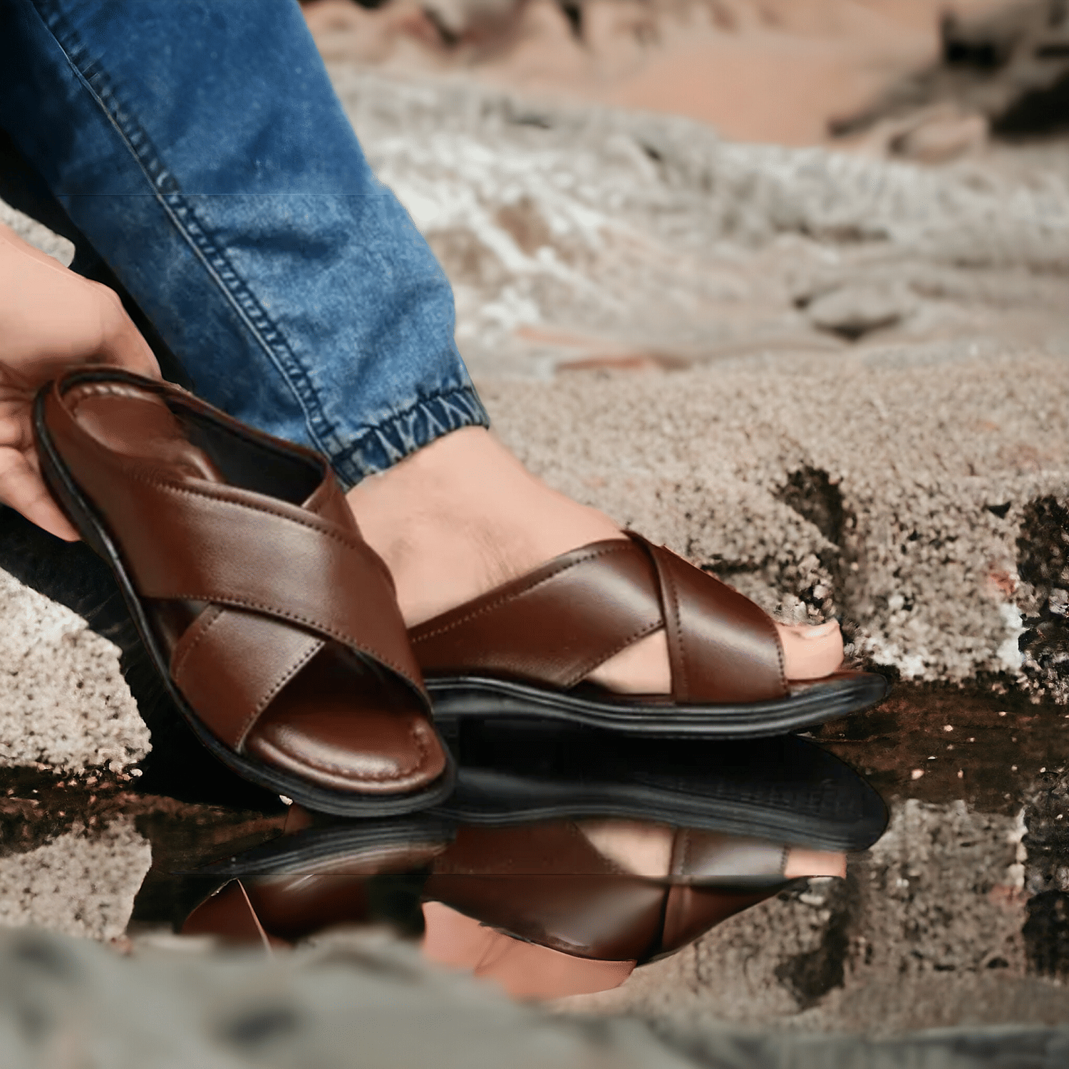 INFINITRENZ - Brown Men's Sandals