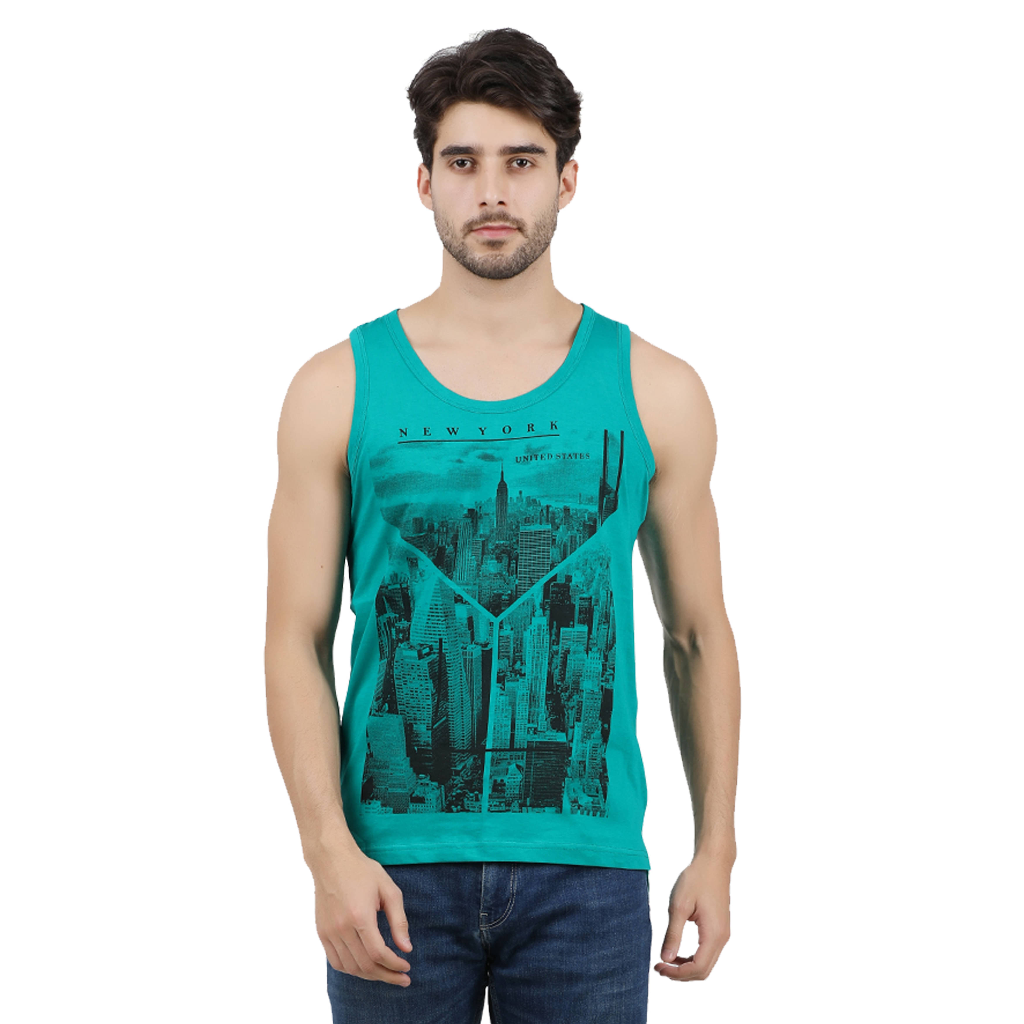     			JUGULAR Pack of 1 Cotton Gym Vest For Men ( Green )