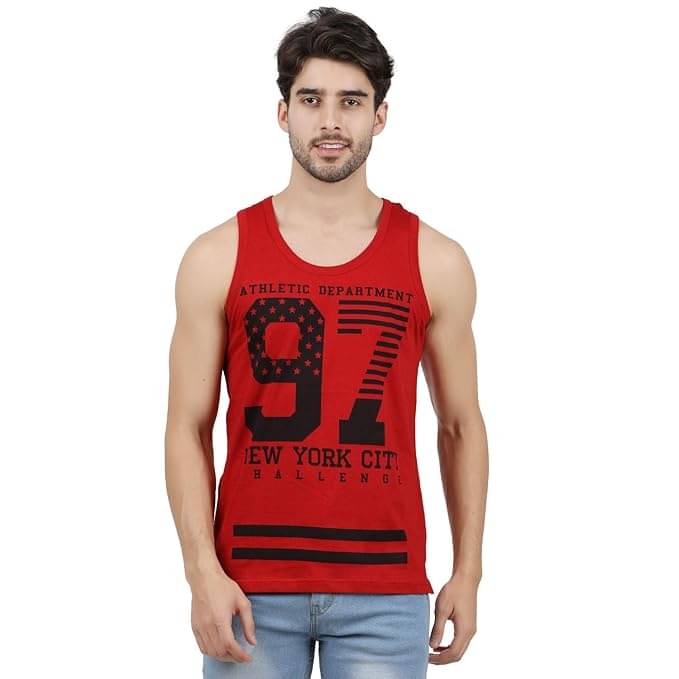     			JUGULAR Pack of 1 Cotton Basic Vest For Men ( Red )