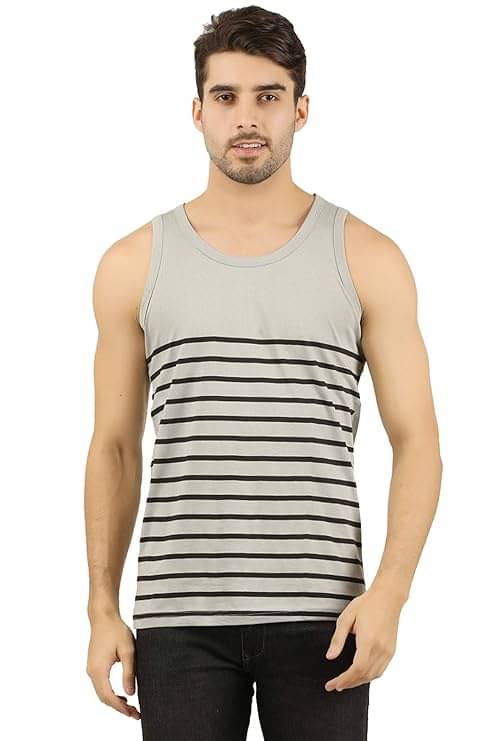 JUGULAR Pack of 1 Cotton Basic Vest For Men ( Grey )     			JUGULAR Pack of 1 Cotton Basic Vest For Men ( Grey )