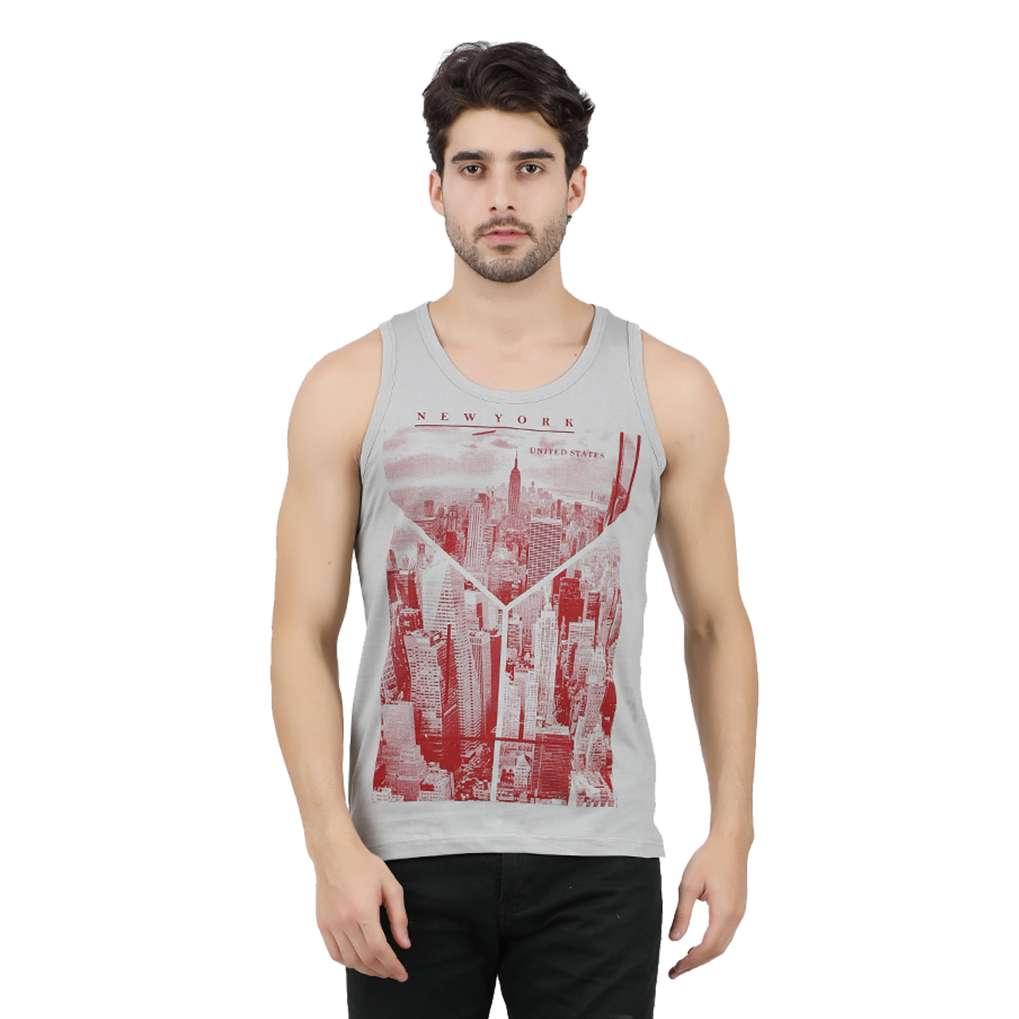 JUGULAR Pack of 1 Cotton Gym Vest For Men ( Grey )     			JUGULAR Pack of 1 Cotton Gym Vest For Men ( Grey )