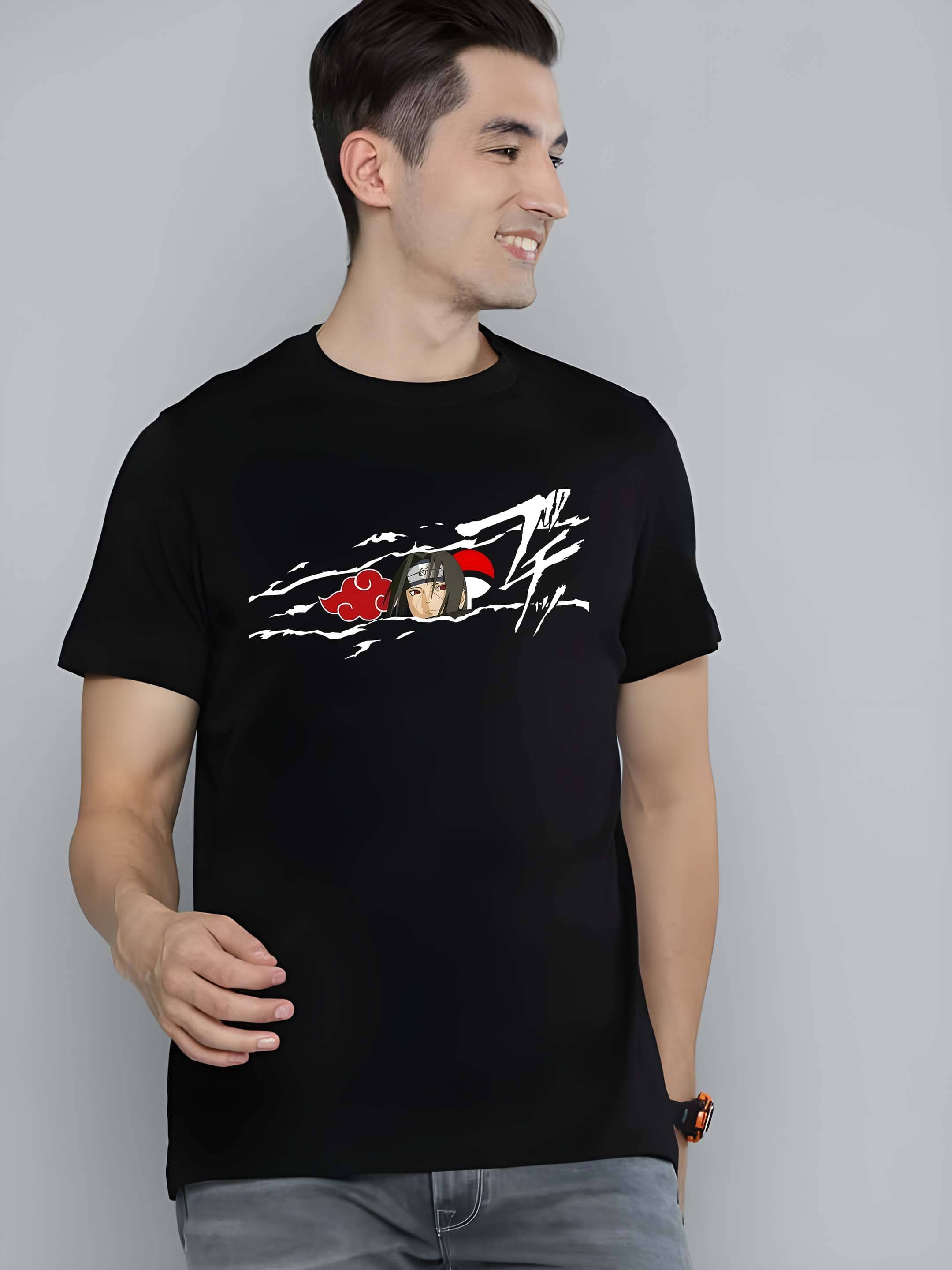 Kaido Cotton Blend Regular Fit Printed Half Sleeves Men's Round T-Shirt - Black ( Pack of 1 )     			Kaido Cotton Blend Regular Fit Printed Half Sleeves Men's Round T-Shirt - Black ( Pack of 1 )