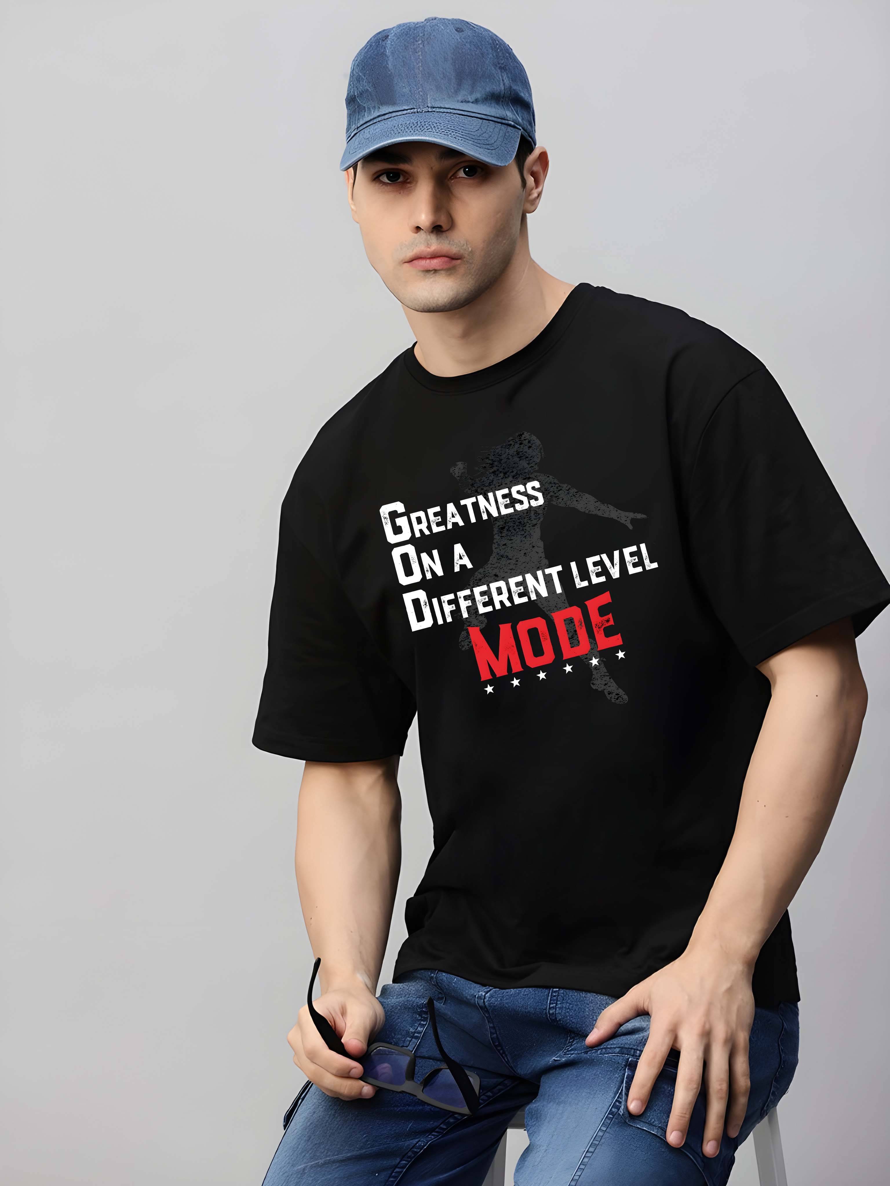 Kaido Cotton Oversized Fit Self Design Half Sleeves Men's Round T-Shirt - Black ( Pack of 1 ) Kaido Cotton Oversized Fit Self Design Half Sleeves Men's Round T-Shirt - Black ( Pack of 1 )