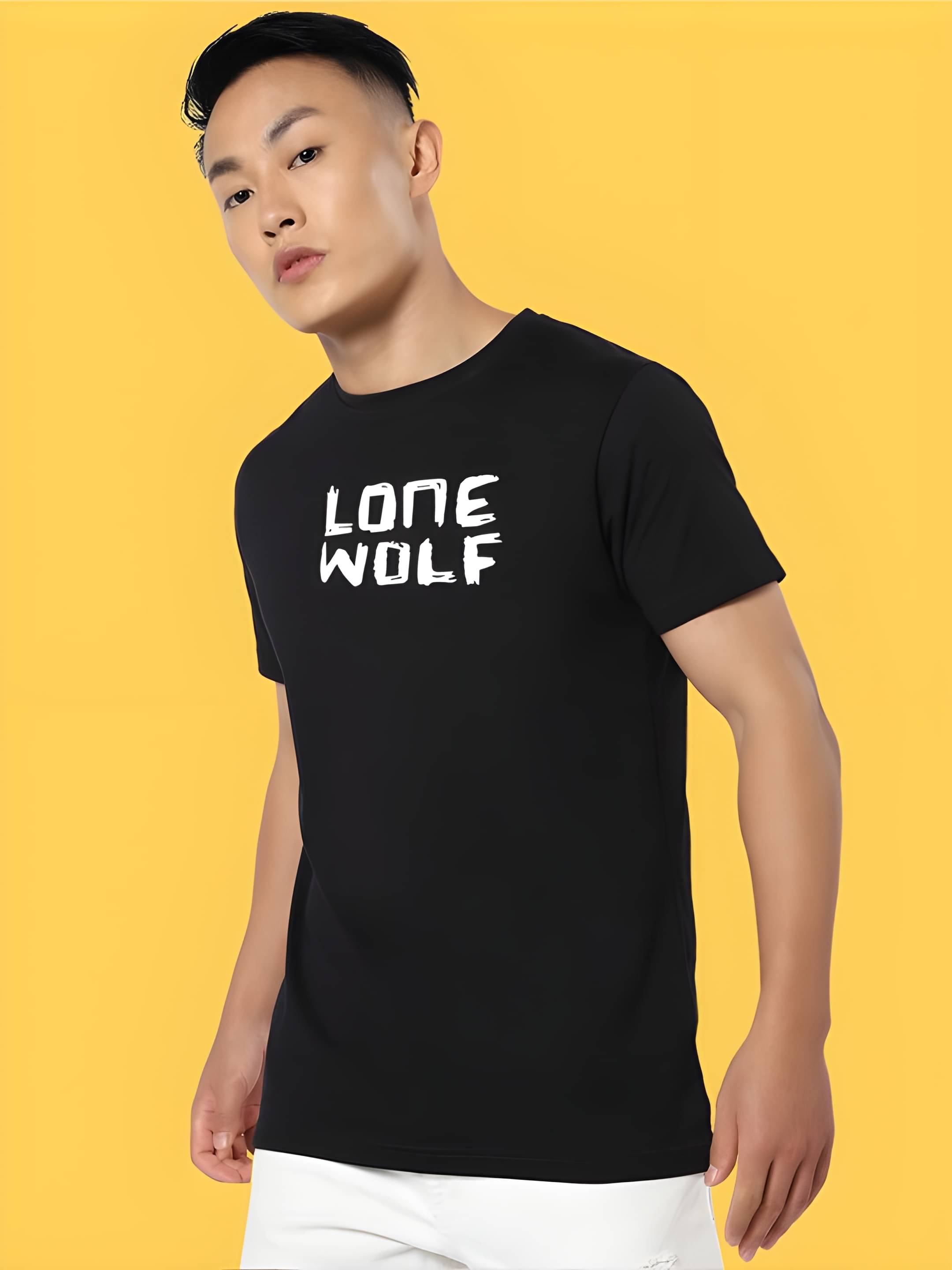 Kaido Cotton Regular Fit Self Design Half Sleeves Men's Round T-Shirt - Black ( Pack of 1 ) Kaido Cotton Regular Fit Self Design Half Sleeves Men's Round T-Shirt - Black ( Pack of 1 )