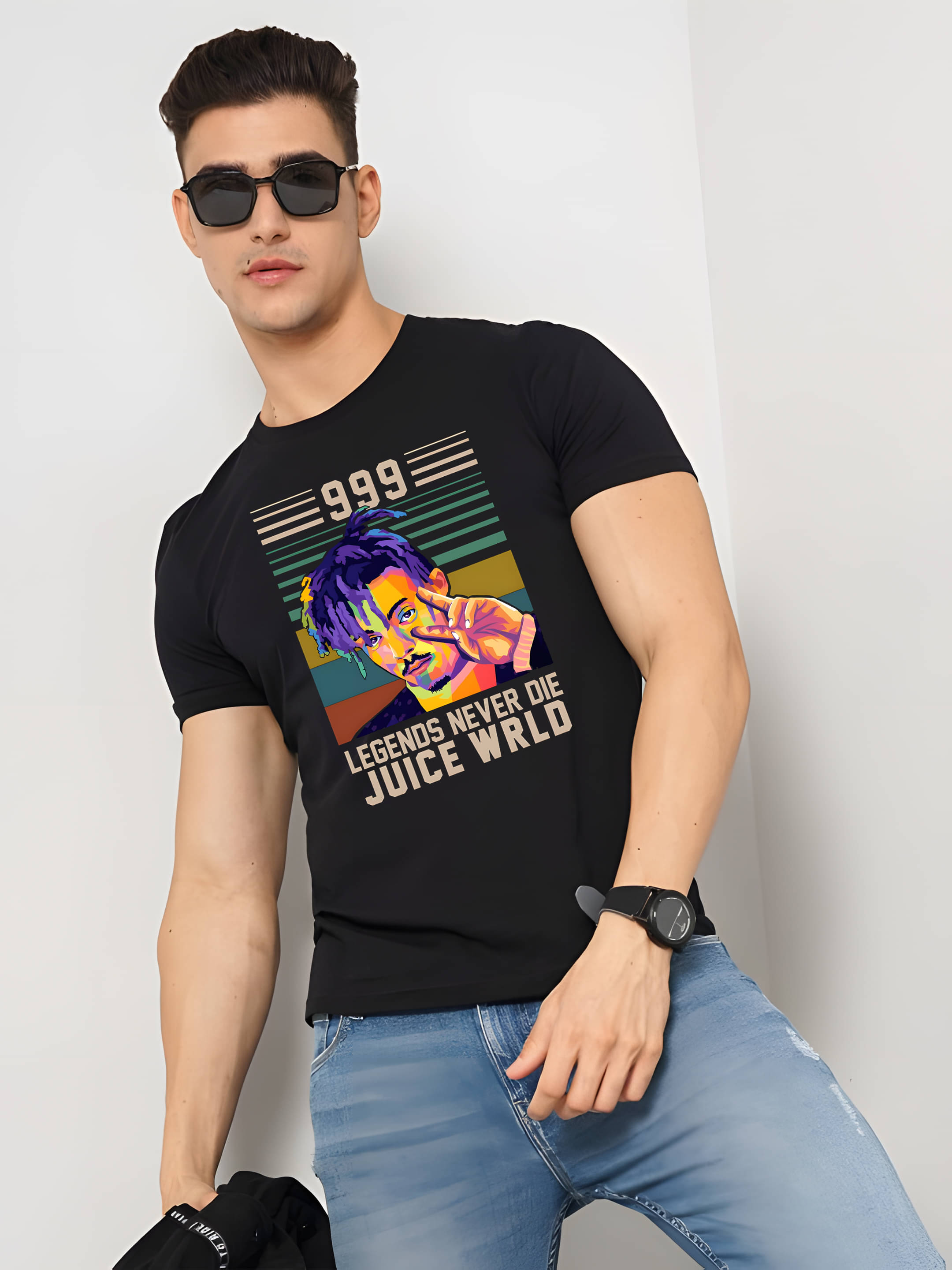 Kaido Cotton Regular Fit Self Design Half Sleeves Men's Round T-Shirt - Black ( Pack of 1 ) Kaido Cotton Regular Fit Self Design Half Sleeves Men's Round T-Shirt - Black ( Pack of 1 )