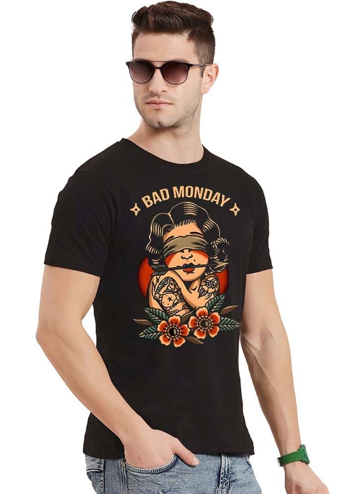 Kaido Cotton Regular Fit Self Design Half Sleeves Men's Round T-Shirt - Black ( Pack of 1 ) Kaido Cotton Regular Fit Self Design Half Sleeves Men's Round T-Shirt - Black ( Pack of 1 )