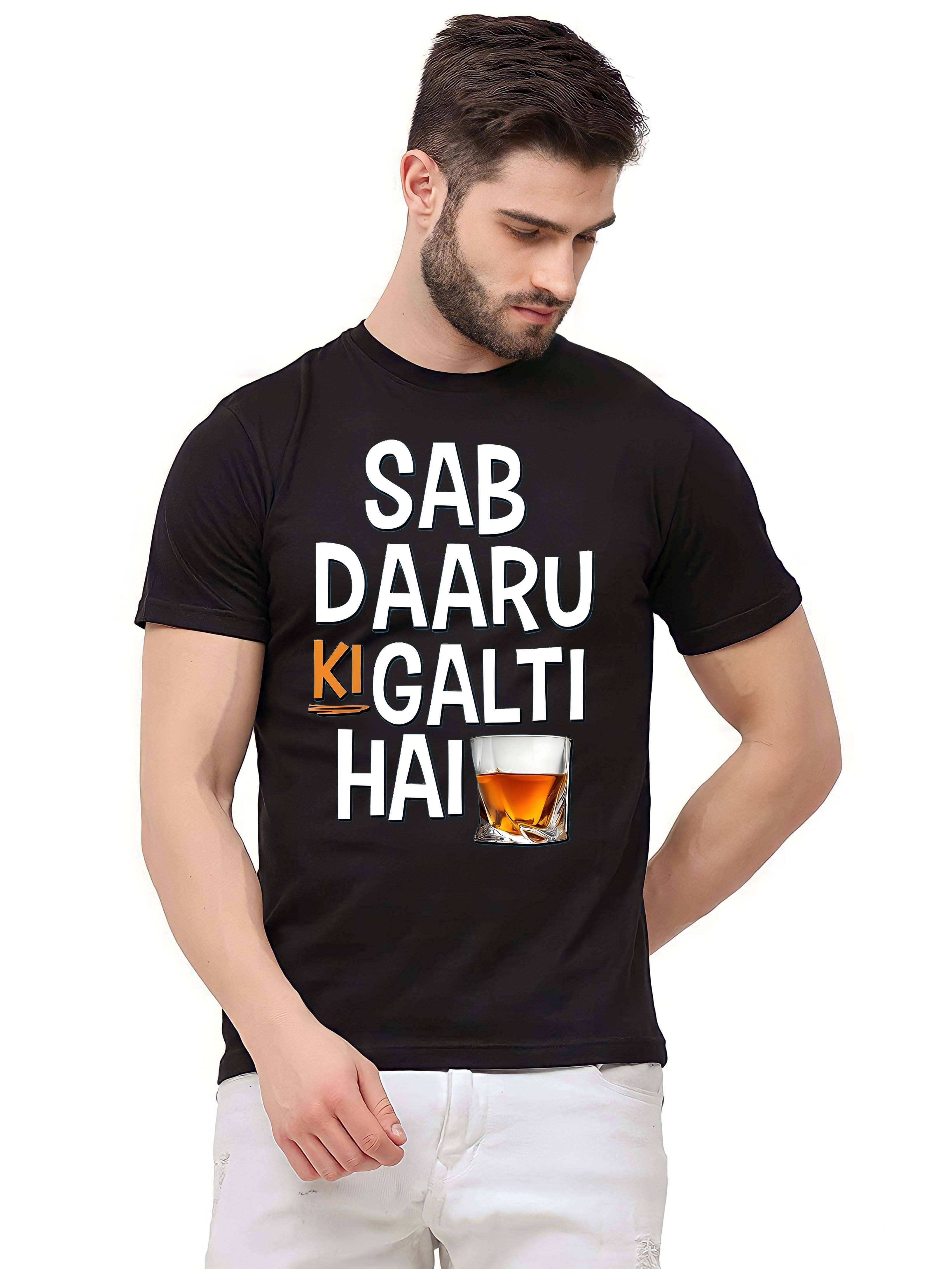 Kaido Cotton Regular Fit Self Design Half Sleeves Men's Round T-Shirt - Black ( Pack of 1 )     			Kaido Cotton Regular Fit Self Design Half Sleeves Men's Round T-Shirt - Black ( Pack of 1 )