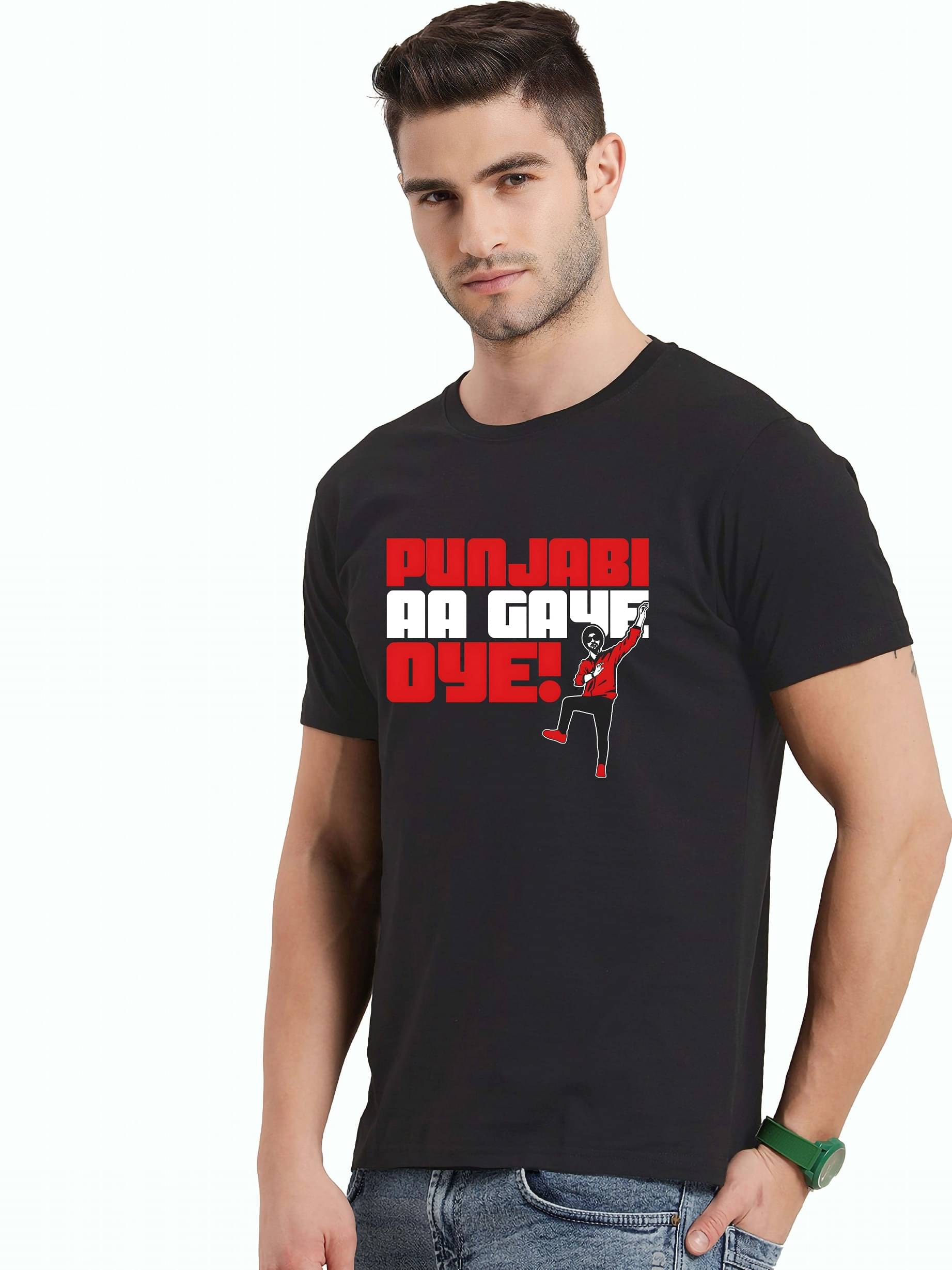     			Kaido Cotton Regular Fit Self Design Half Sleeves Men's Round T-Shirt - Black ( Pack of 1 )